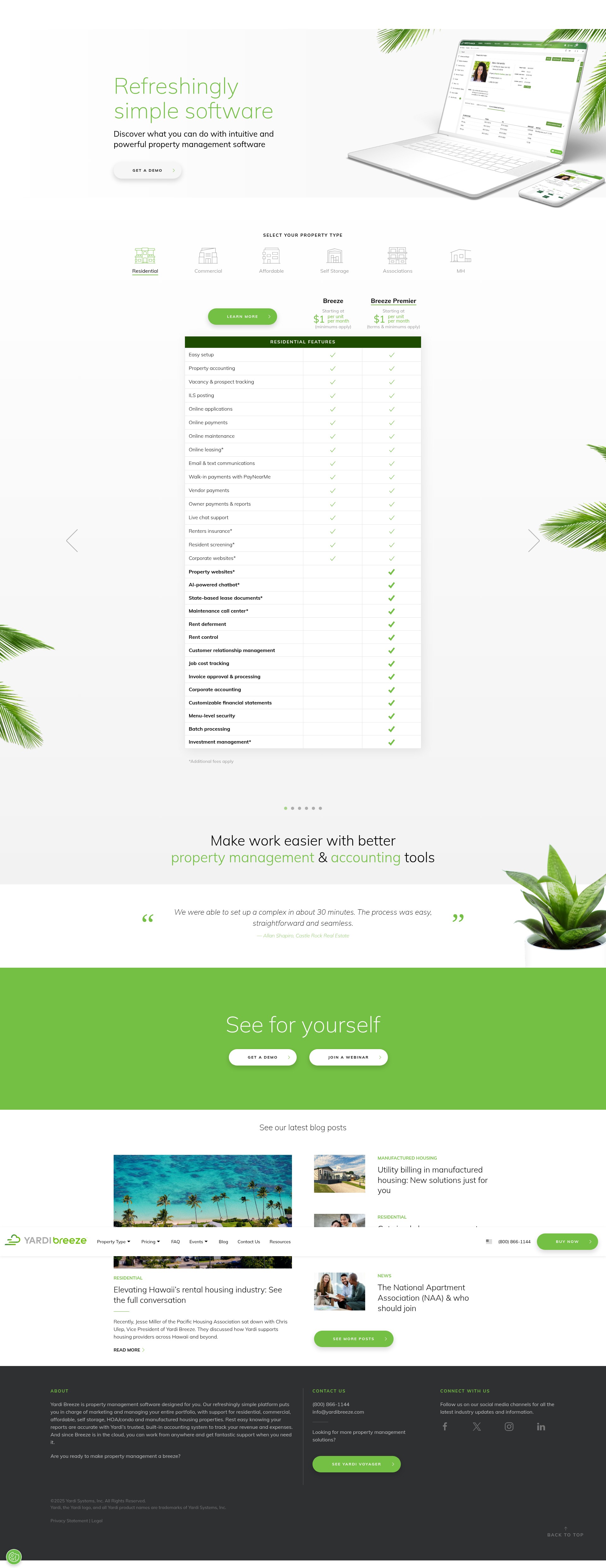 Screenshot of yardibreeze.com