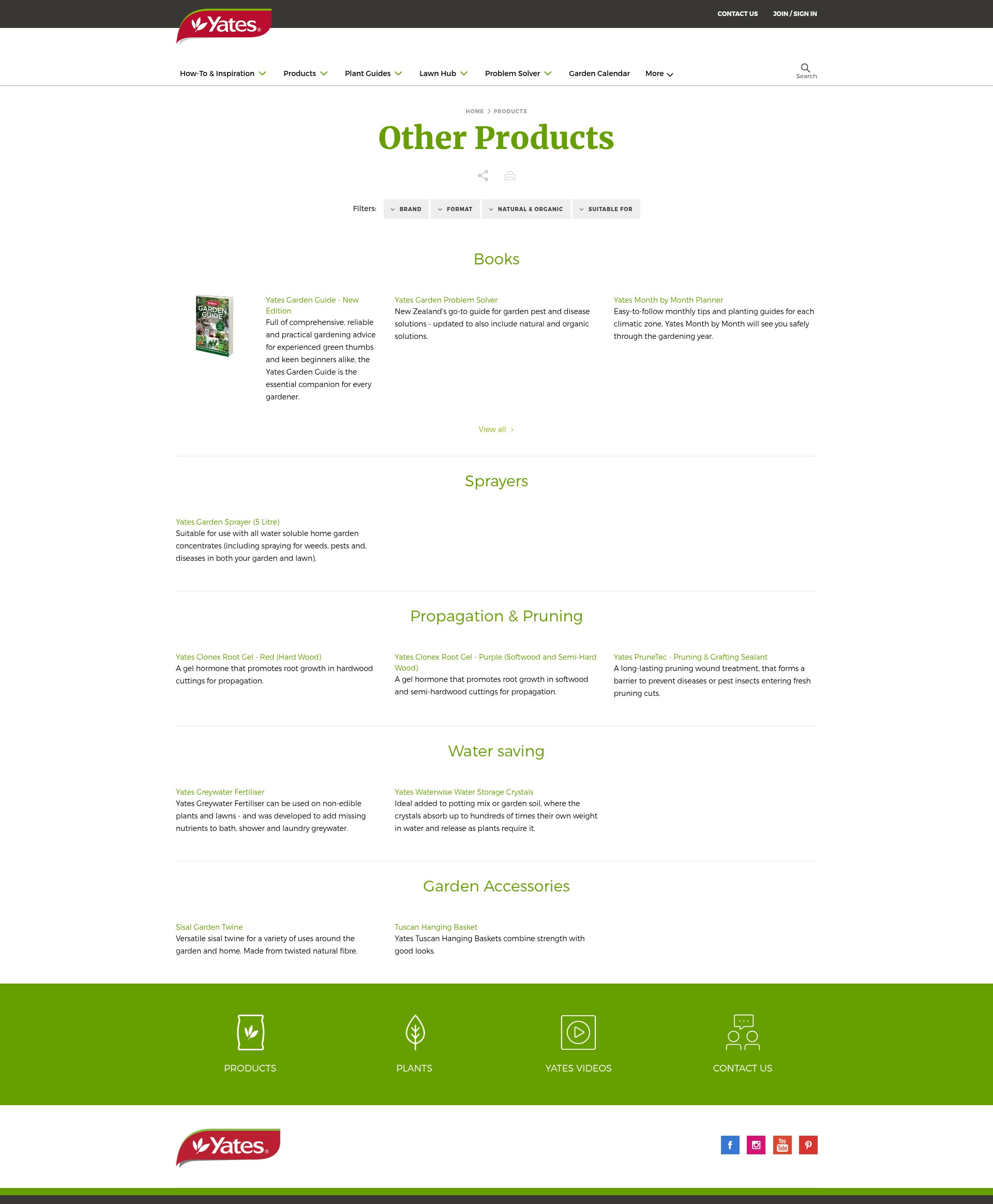 Screenshot of yates.co.nz