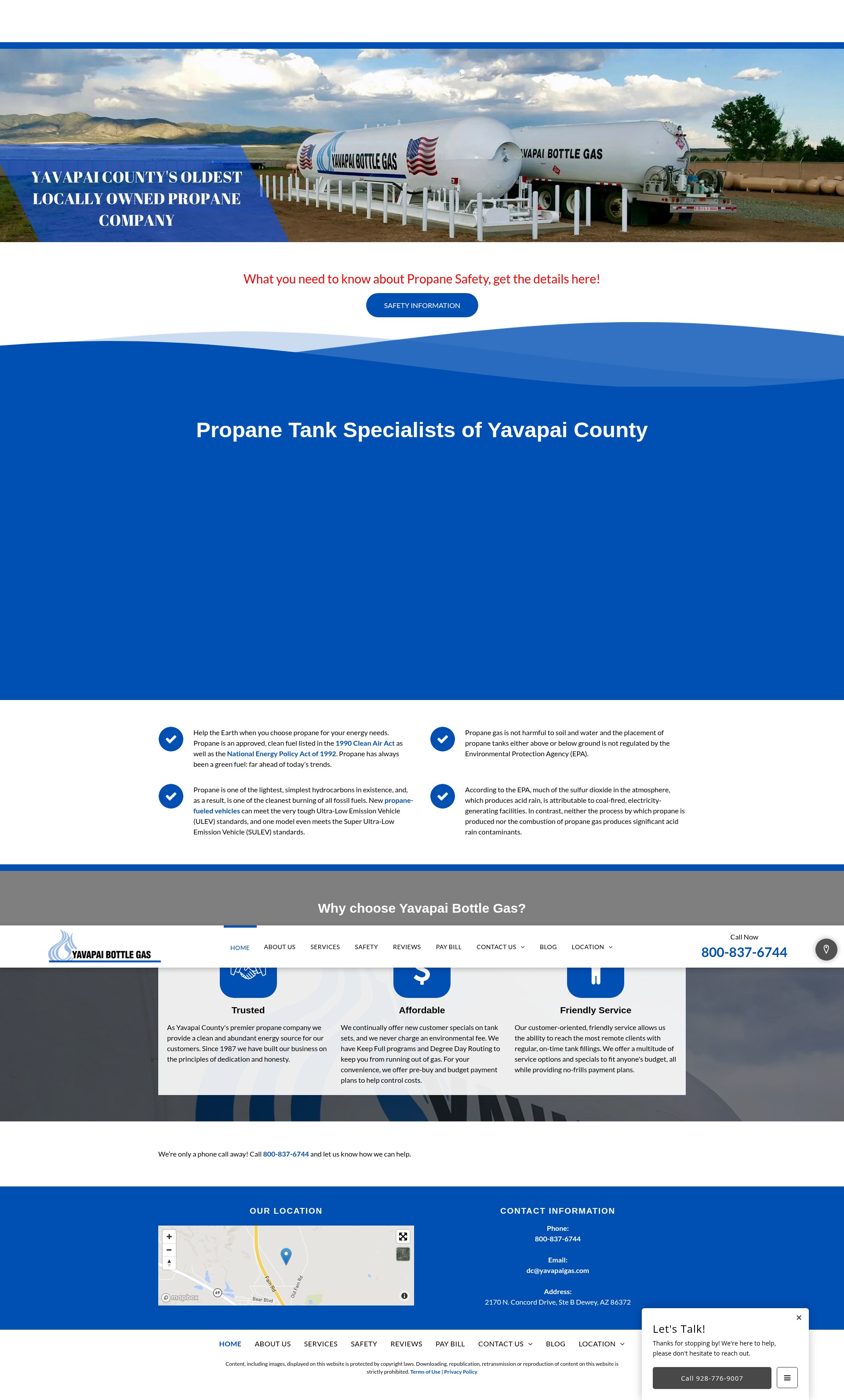 Screenshot of yavapaigas.com