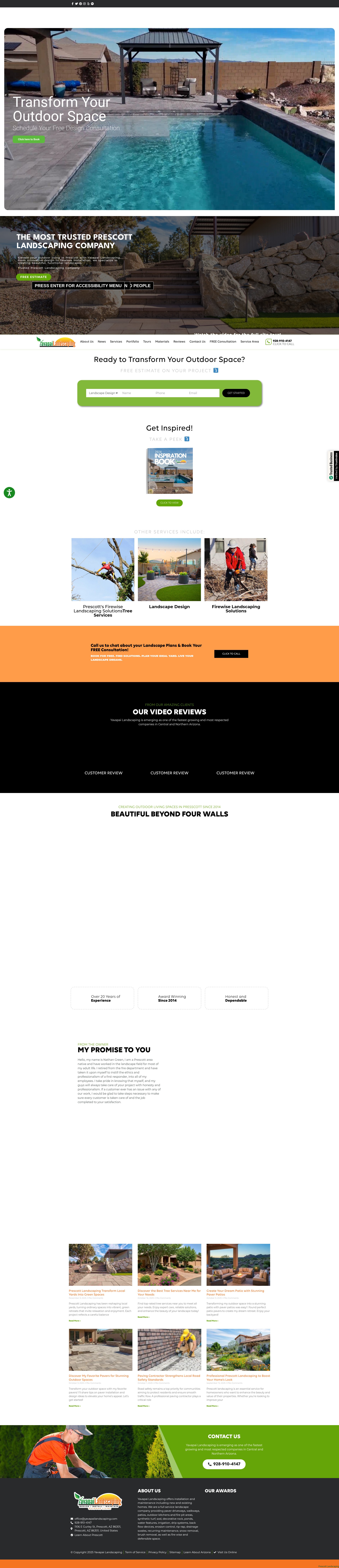 Screenshot of yavapailandscaping.com