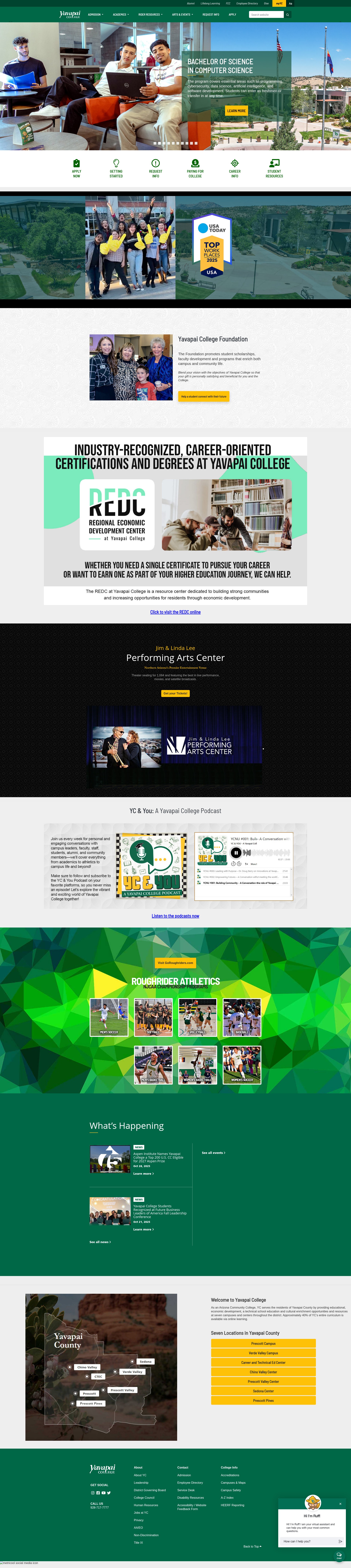 Screenshot of yc.edu