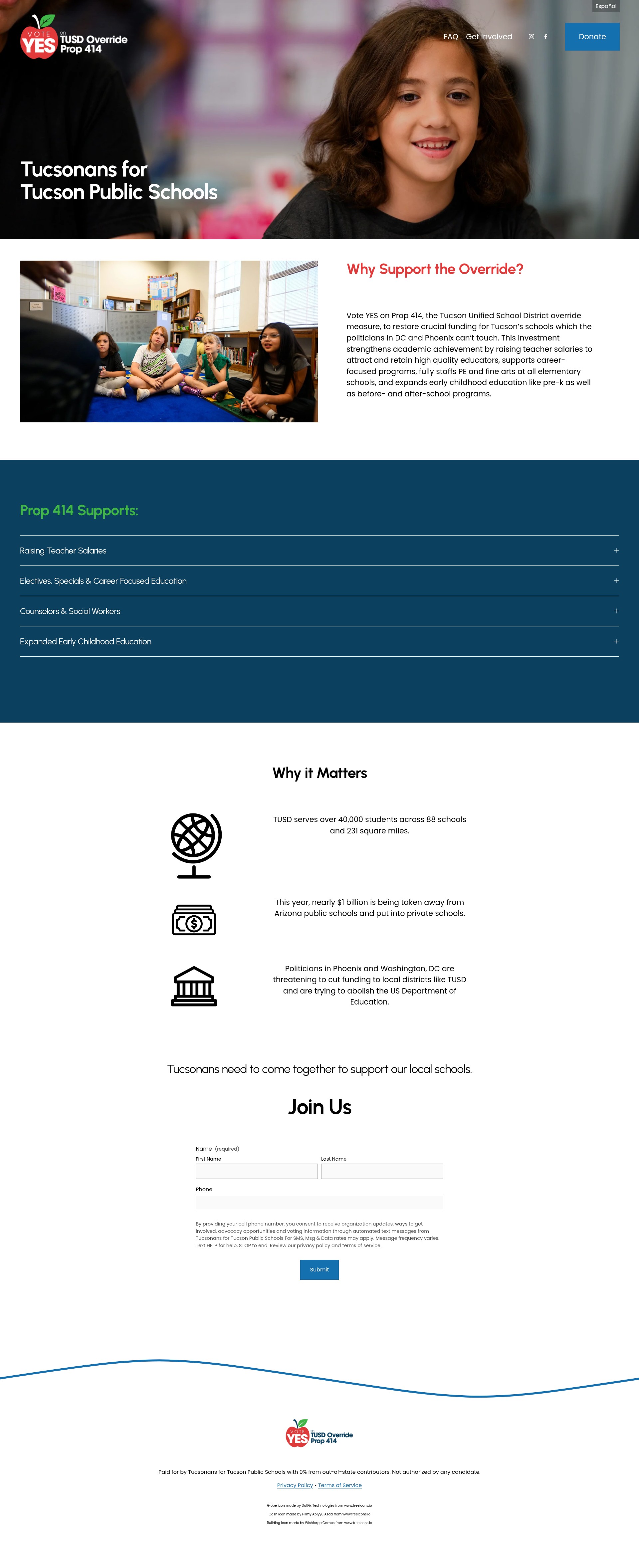 Screenshot of yesfortusd.com