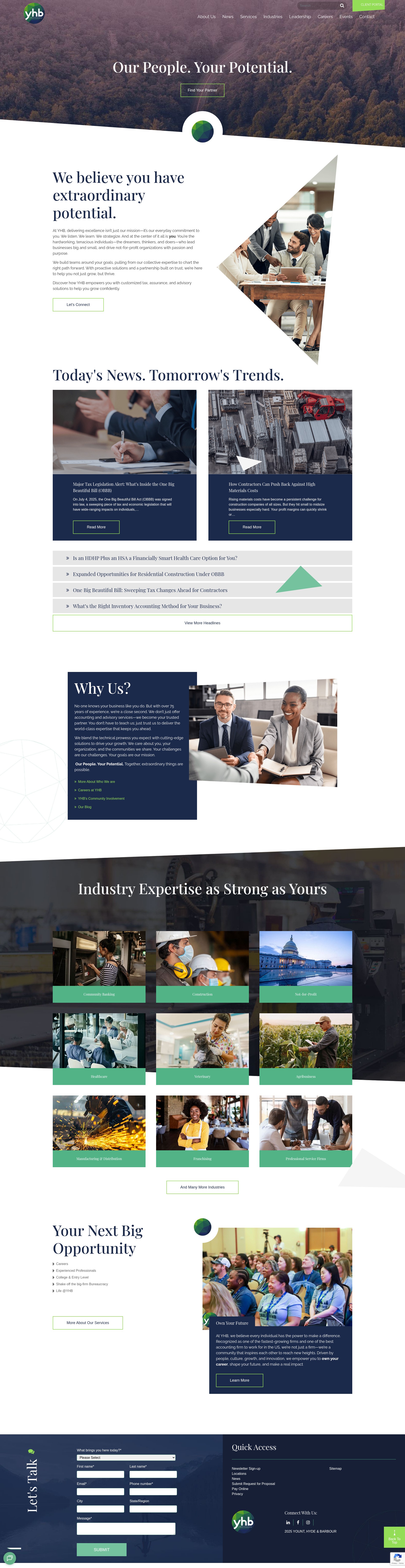 Screenshot of yhbcpa.com