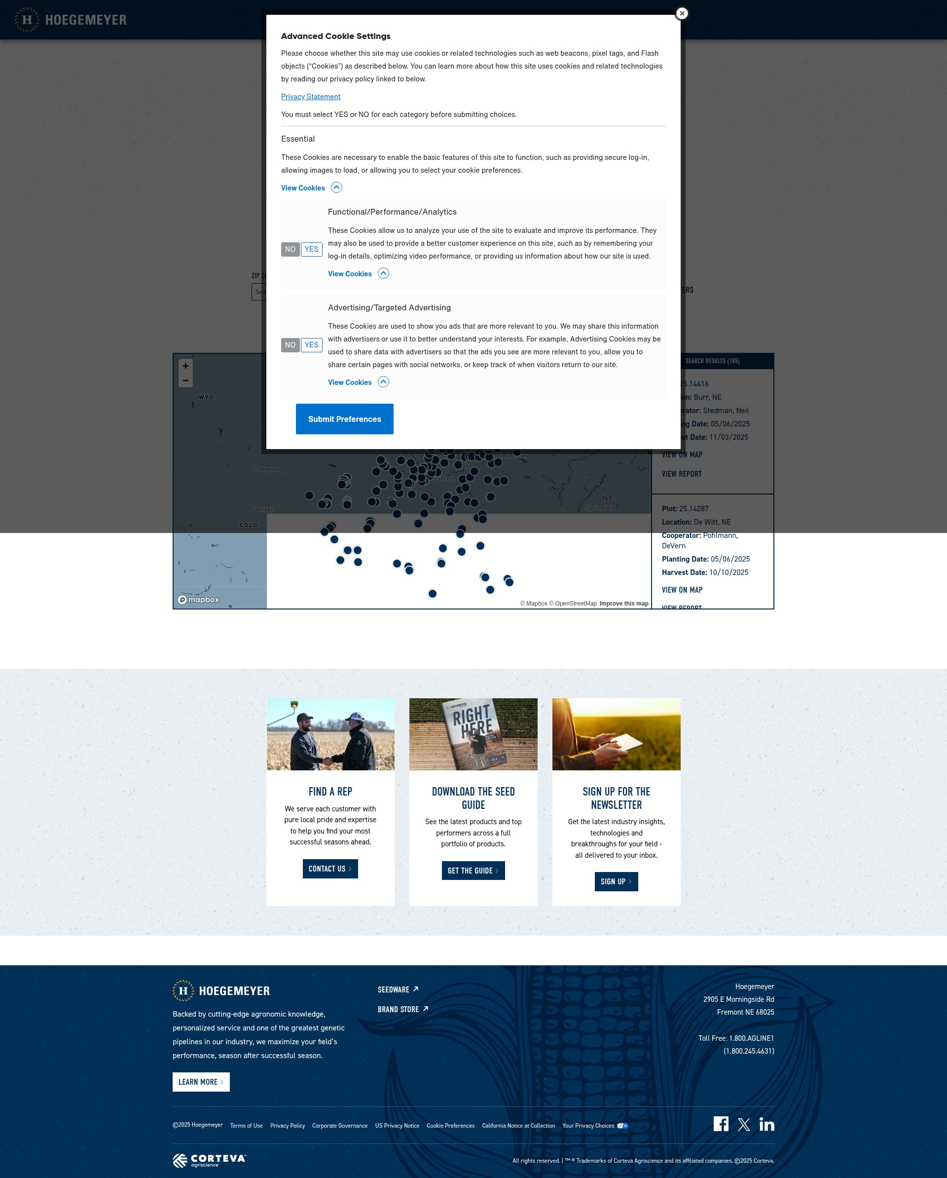 Screenshot of yielddata.therightseed.com