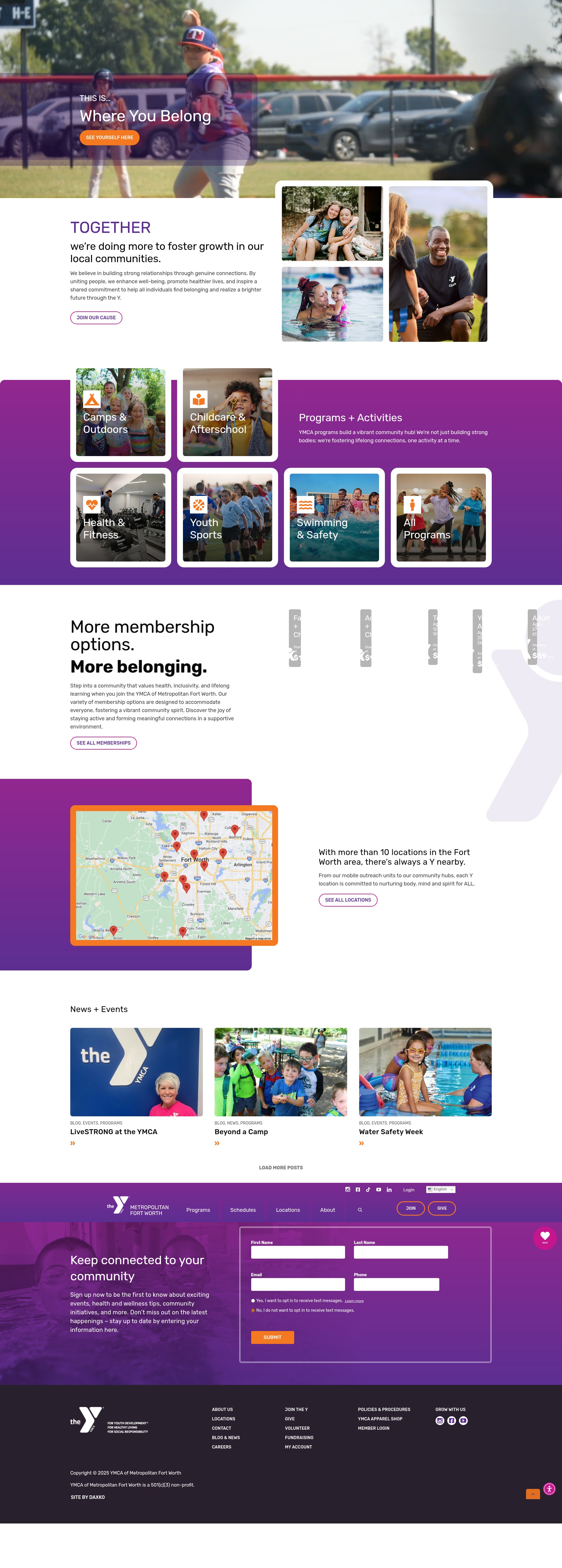 Screenshot of ymcafw.org