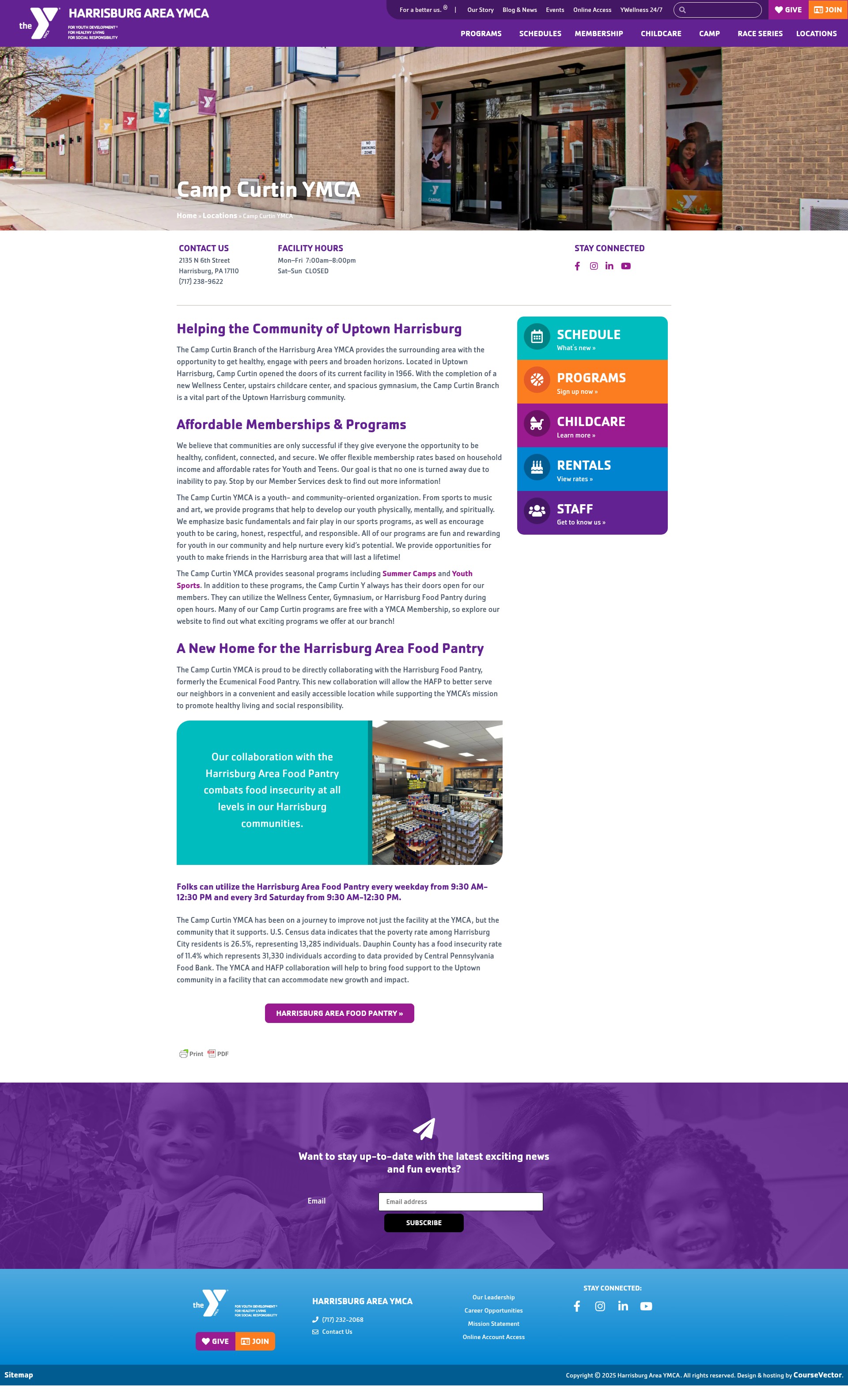 Screenshot of ymcaharrisburg.org