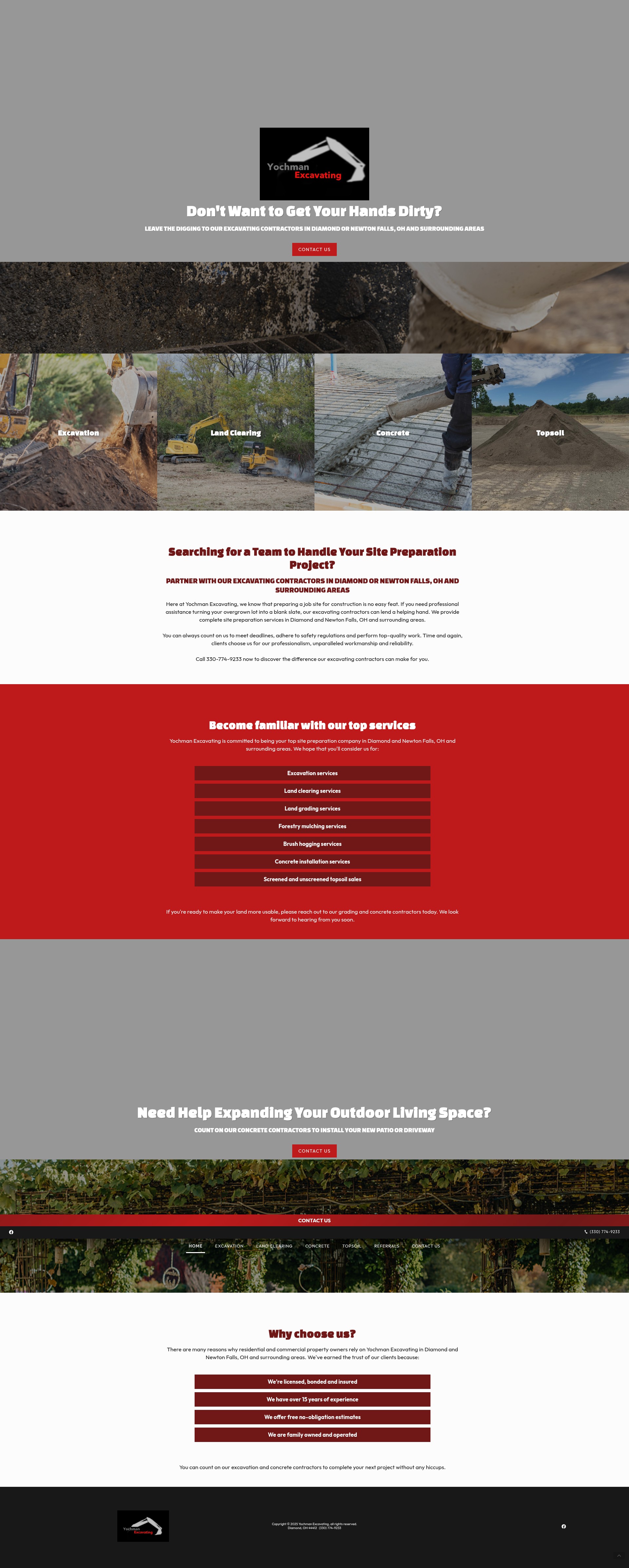 Screenshot of yochmanexcavating.com