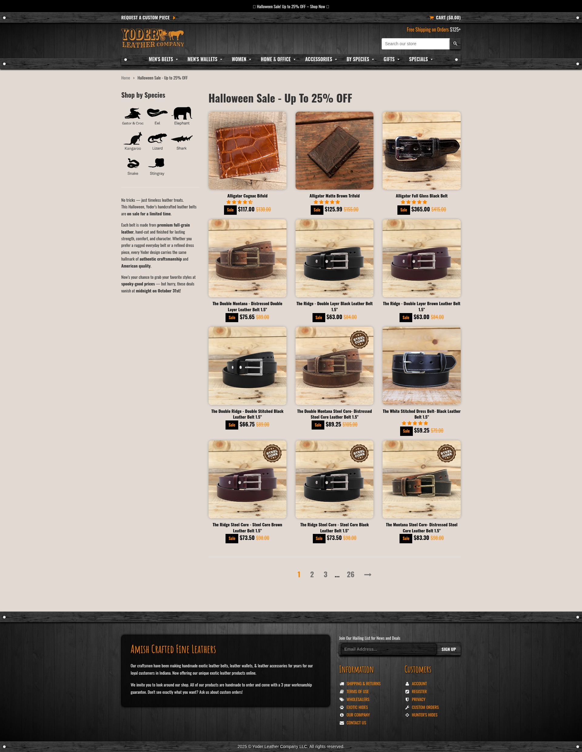 Screenshot of yoderleather.com
