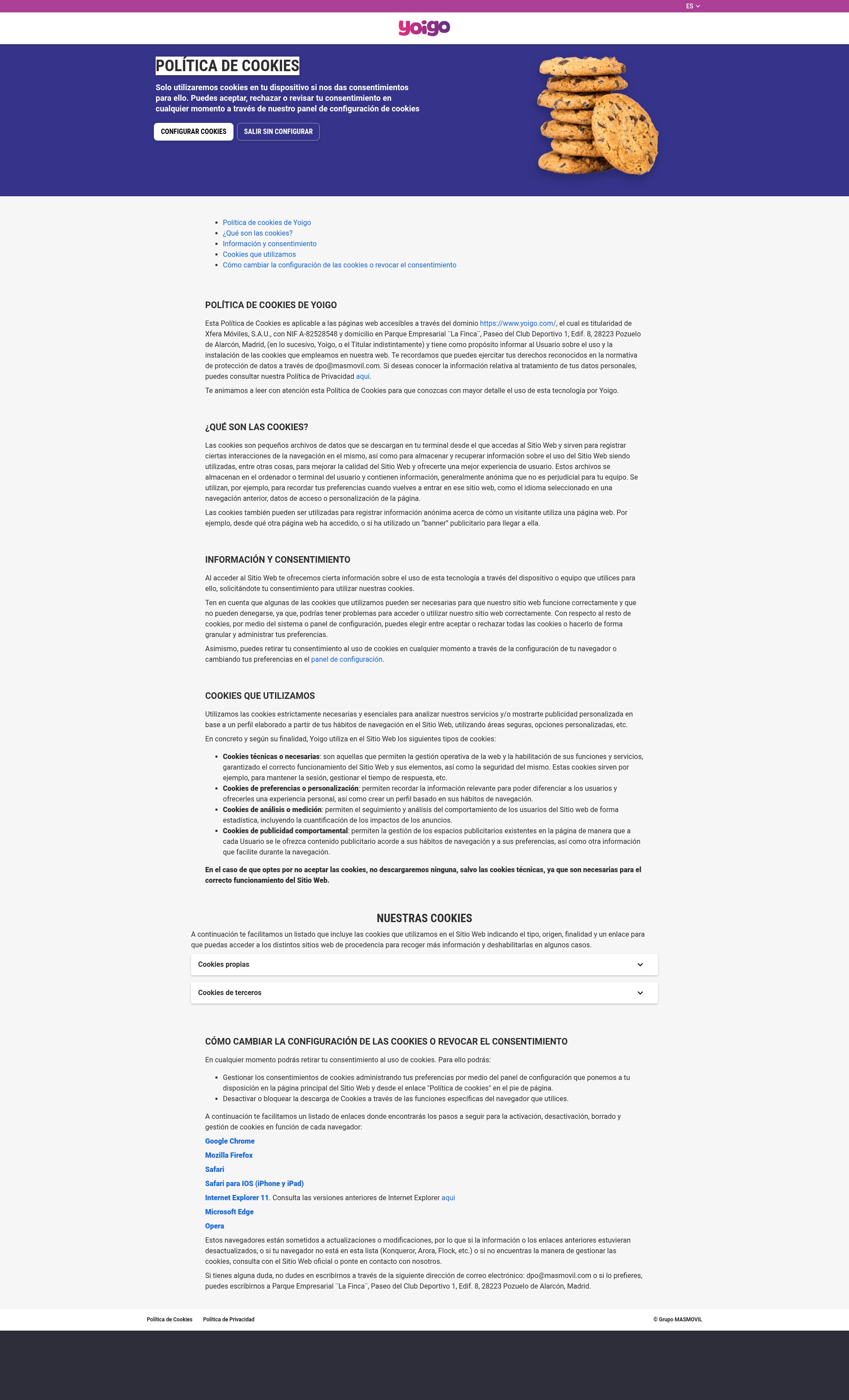 Screenshot of yoigo.com