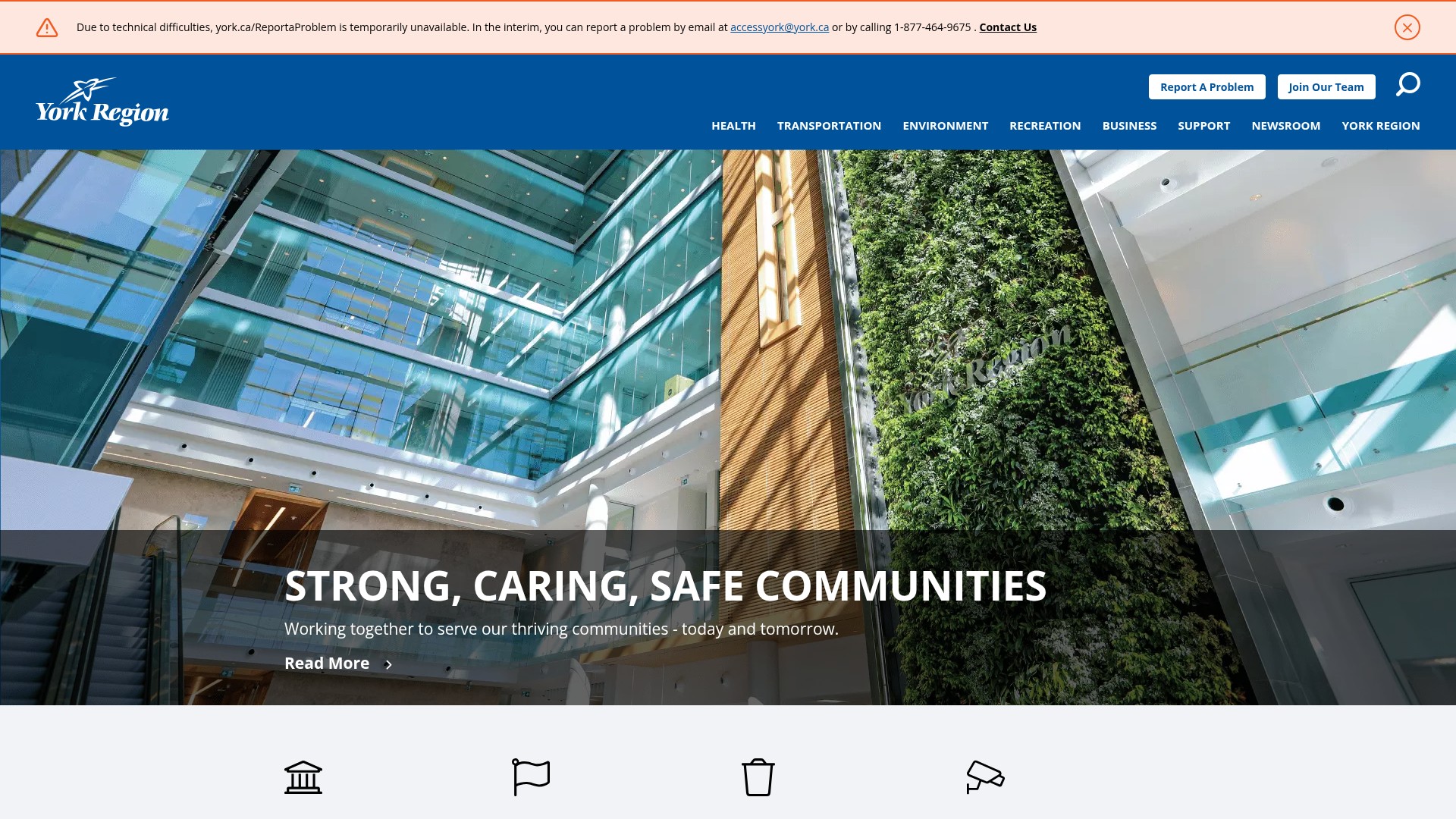 Screenshot of york.ca