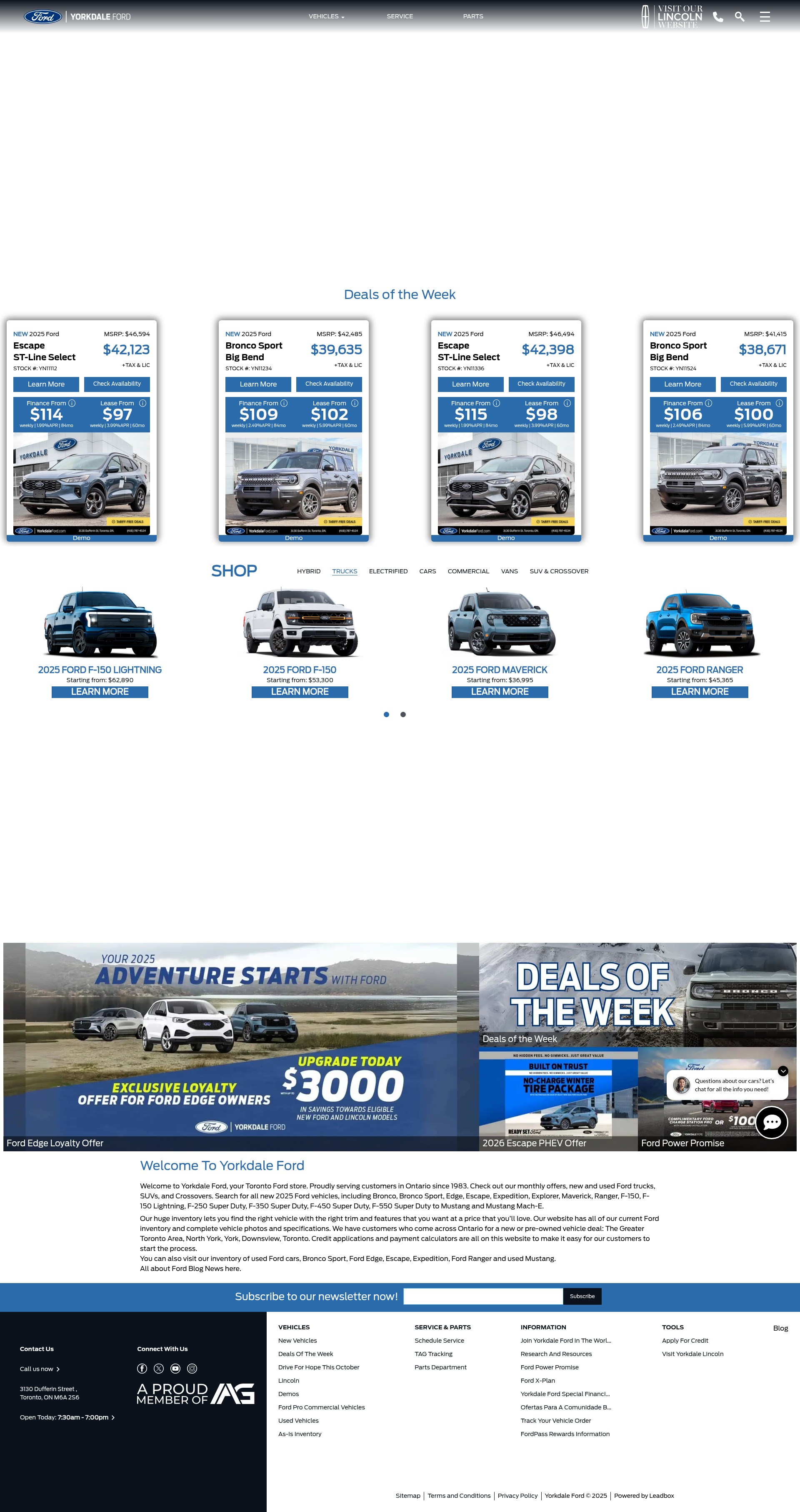Screenshot of yorkdaleford.com