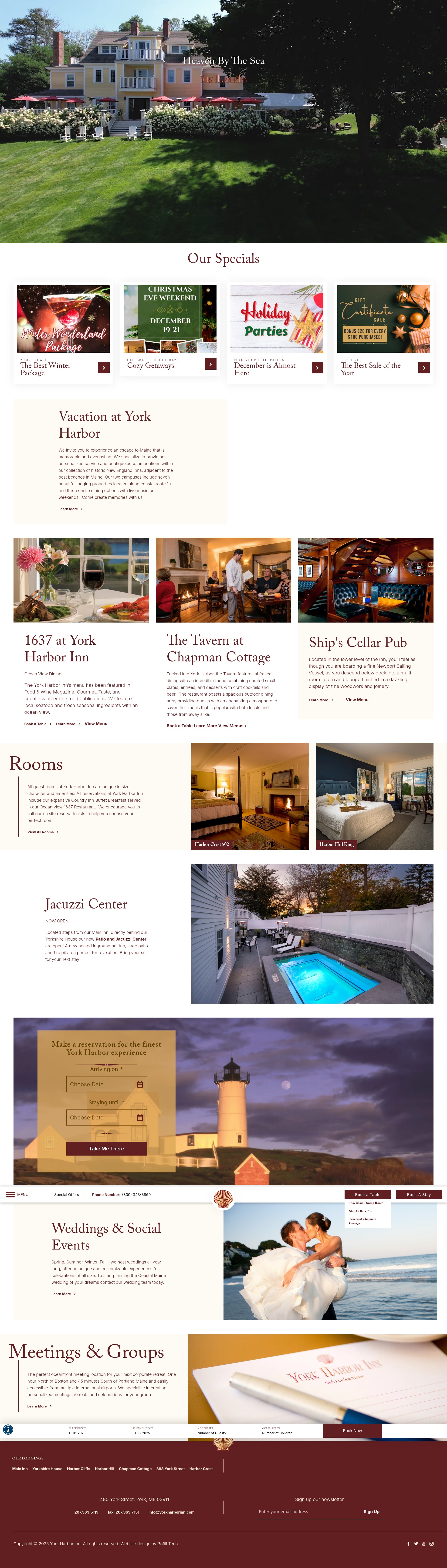 Screenshot of yorkharborinn.com