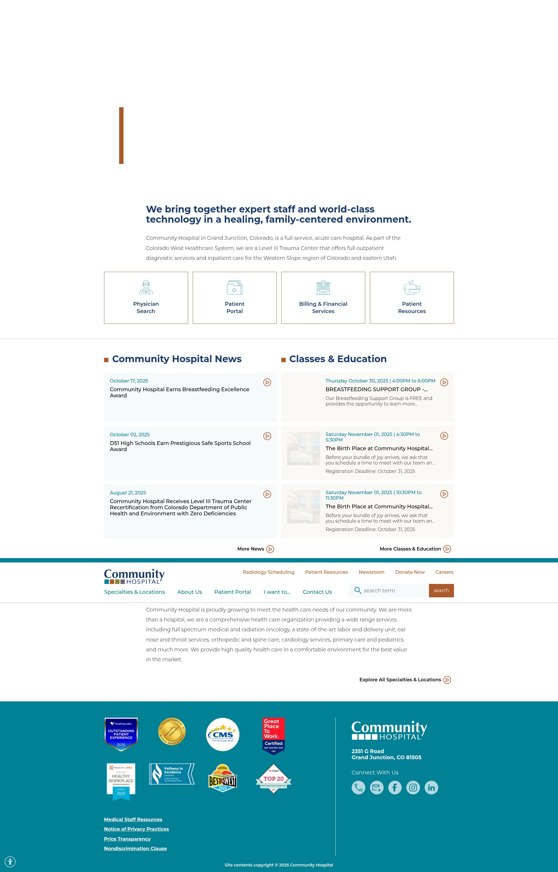 Screenshot of yourcommunityhospital.com