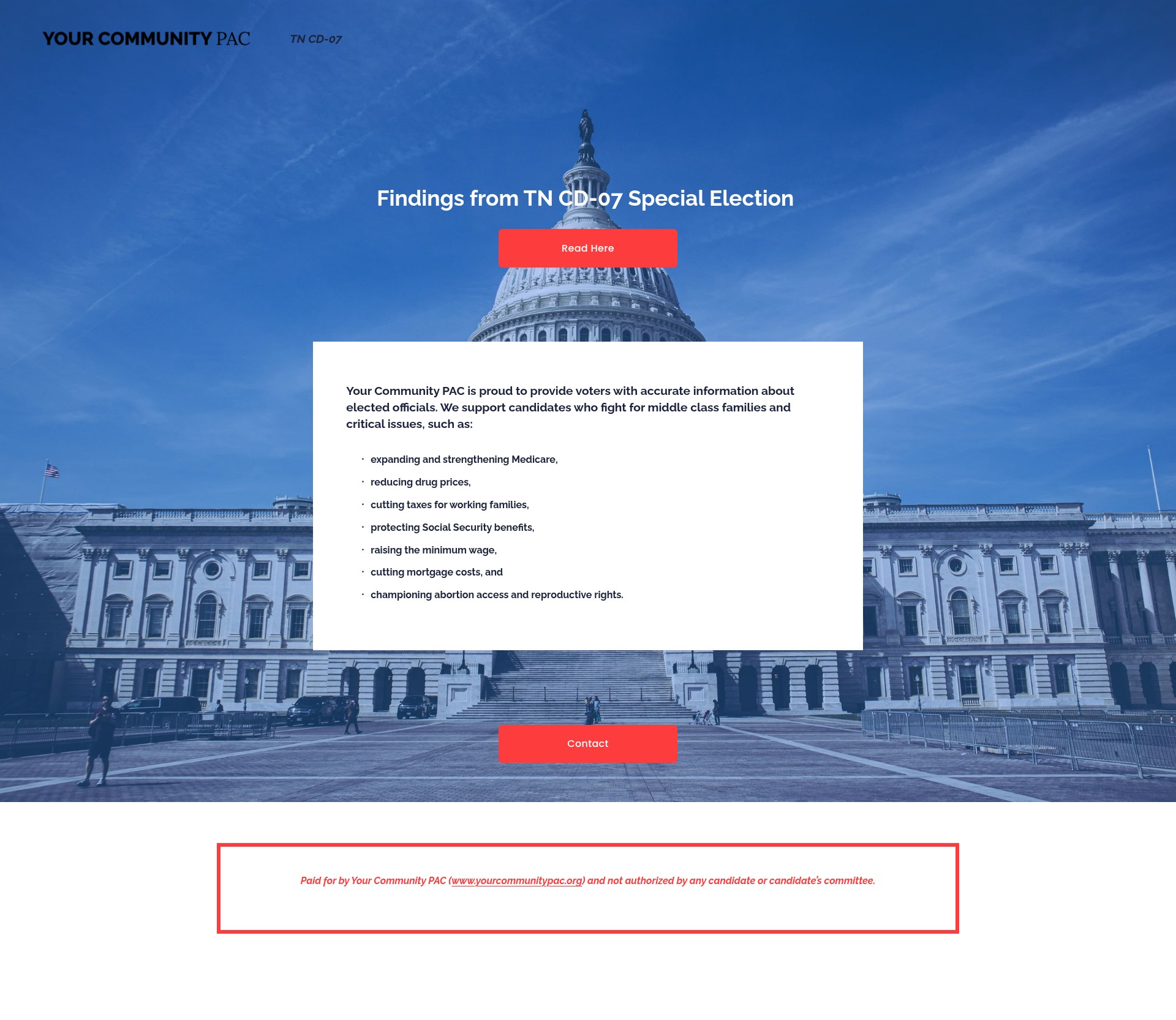 Screenshot of yourcommunitypac.org