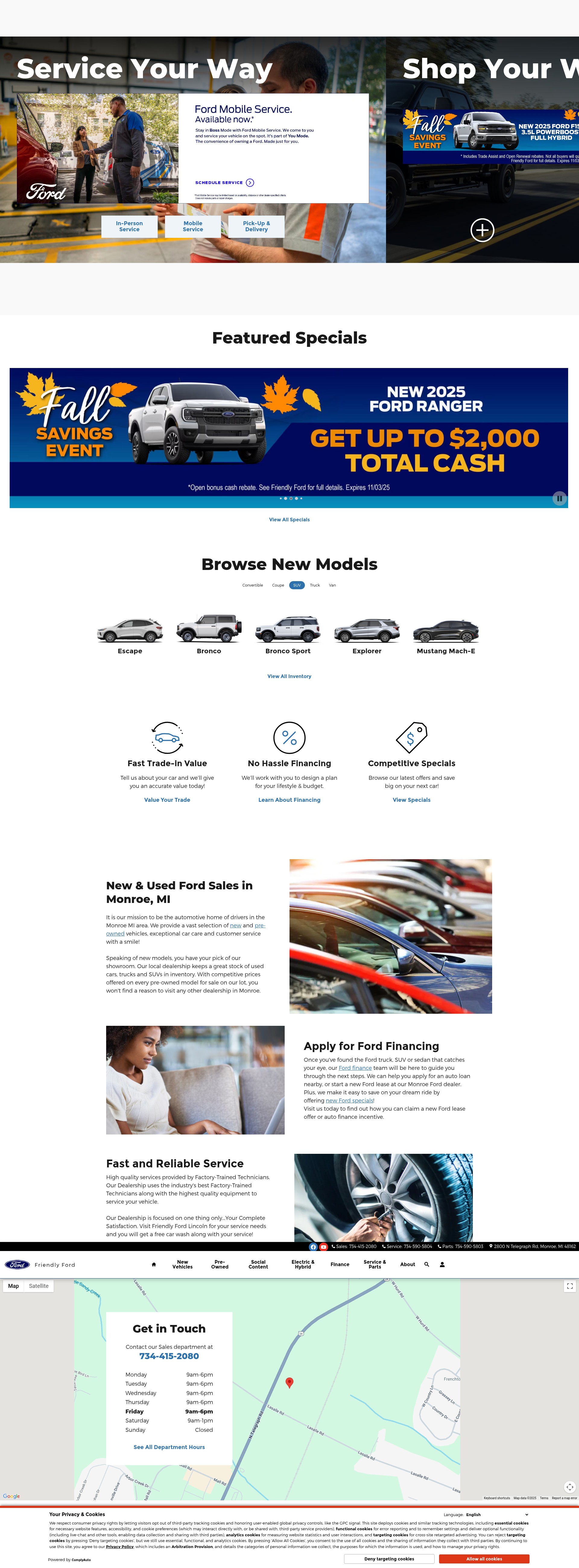 Screenshot of yourfriendlyford.com