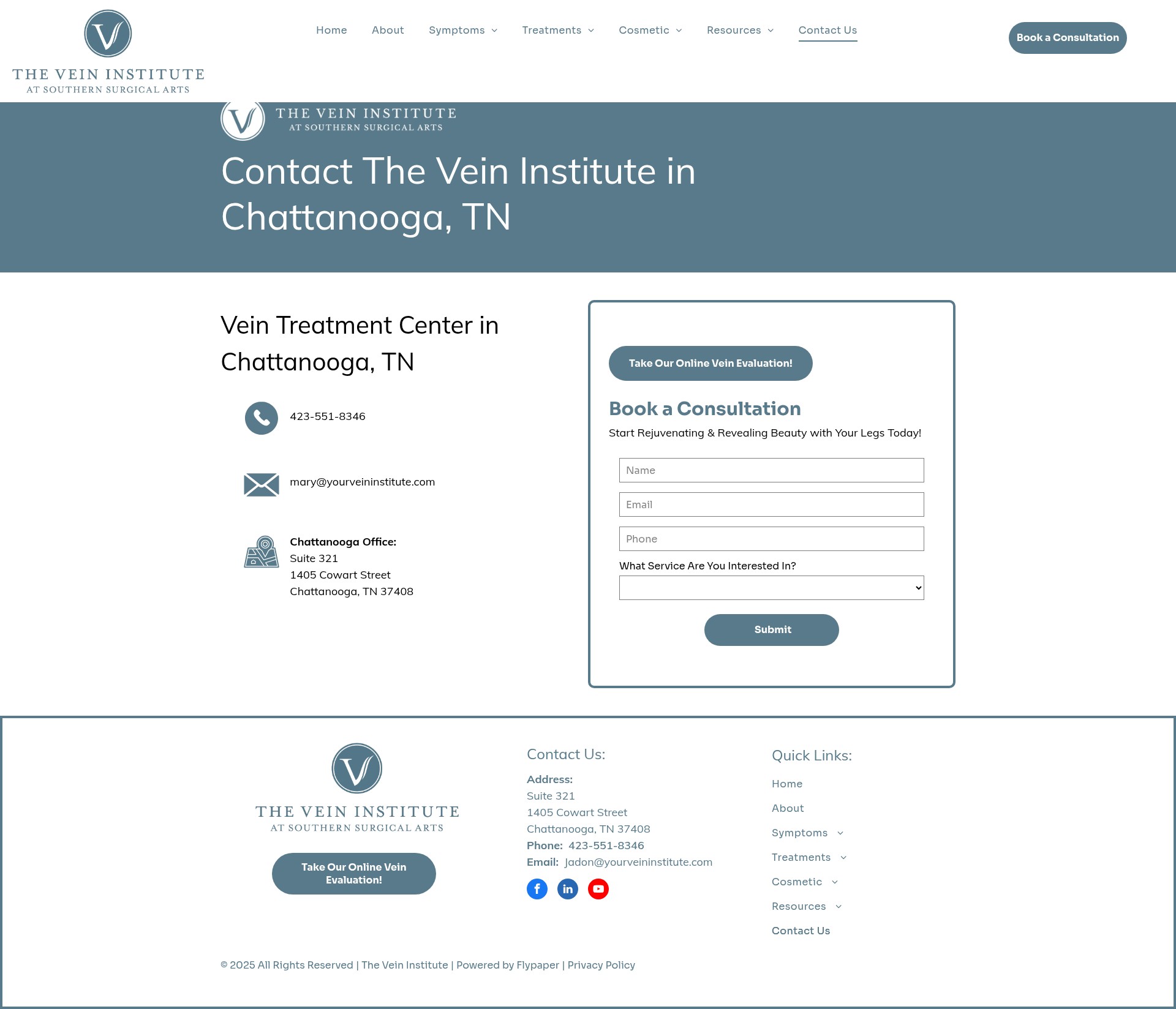 Screenshot of yourveininstitute.com