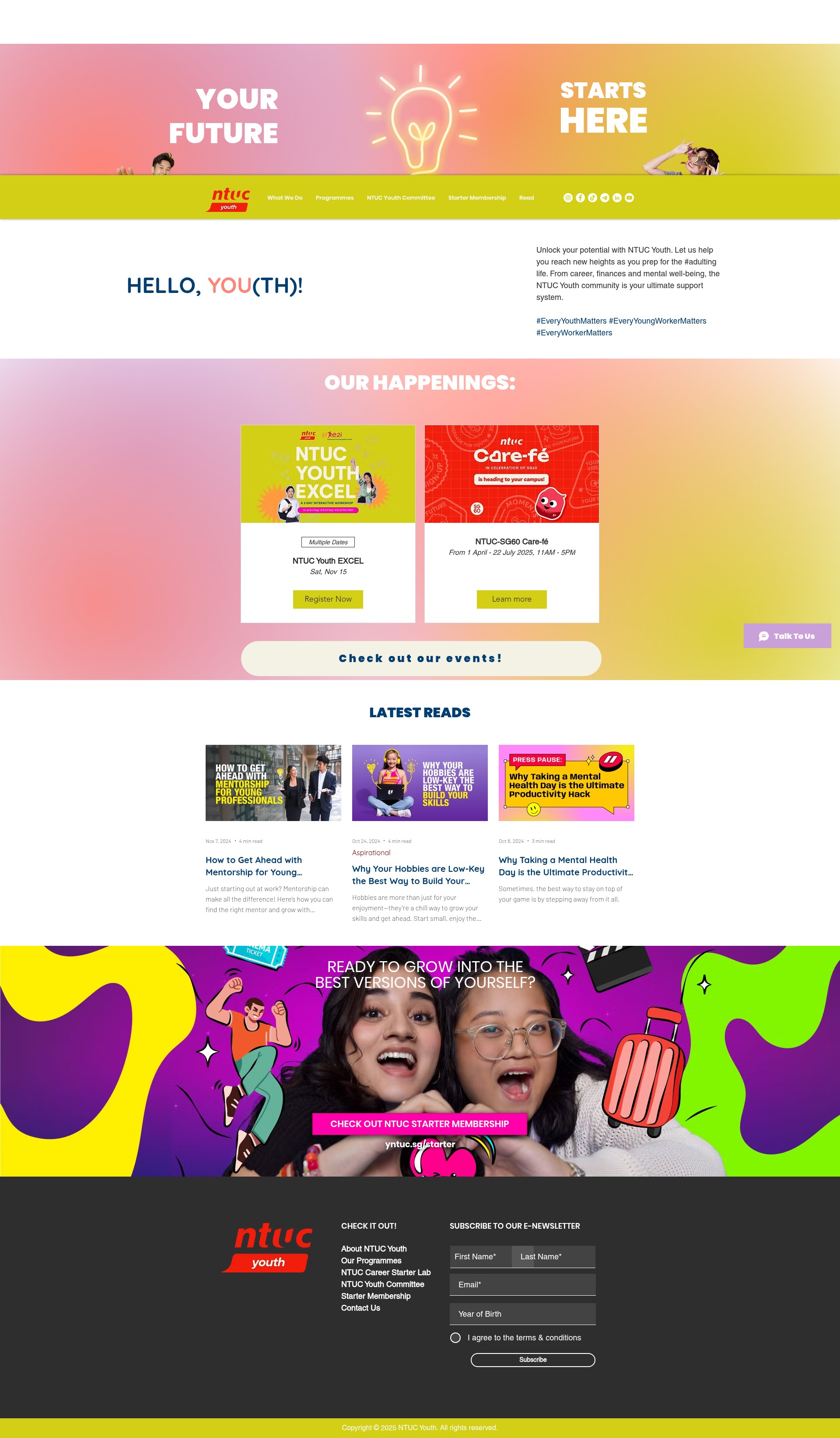 Screenshot of youth.ntuc.org.sg