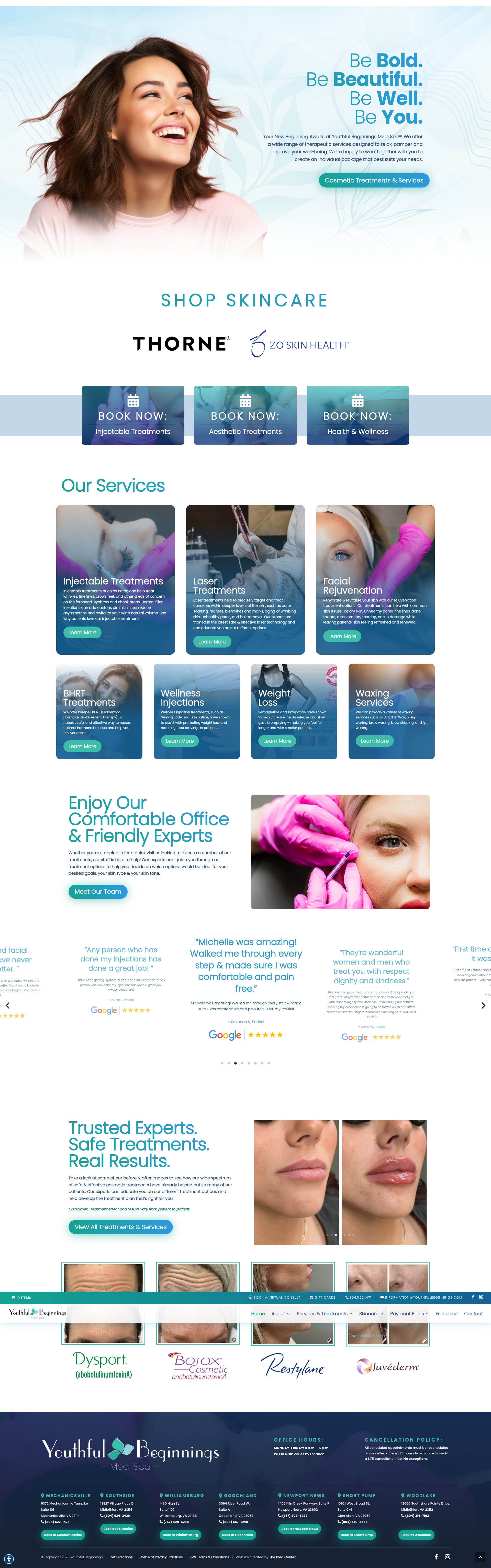 Screenshot of youthfulbeginnings.com