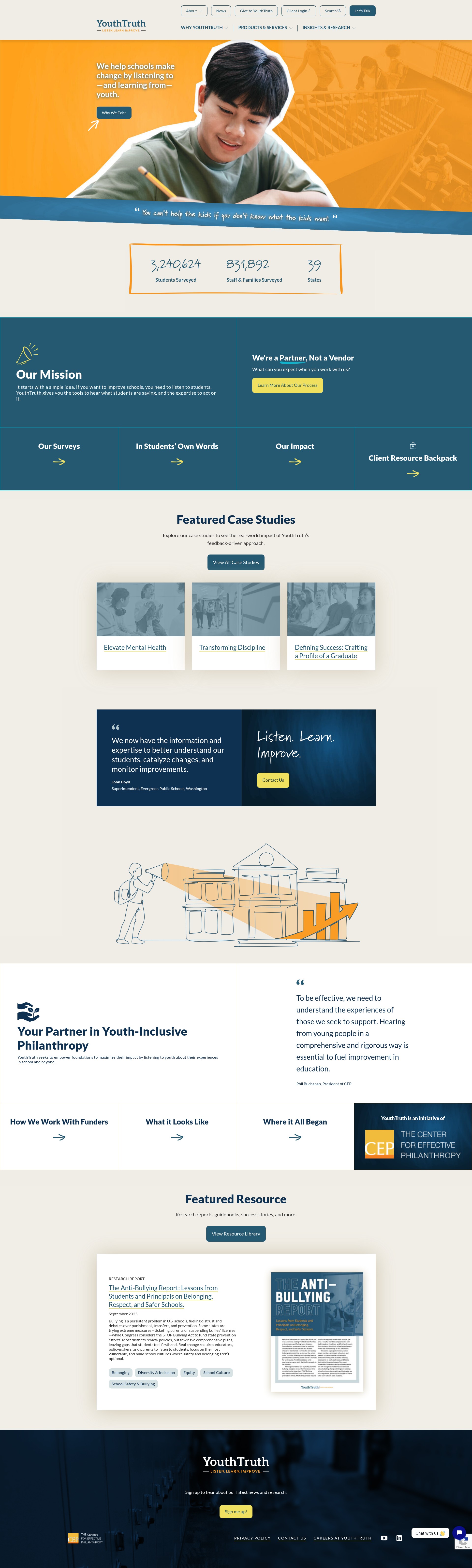 Screenshot of youthtruth.org