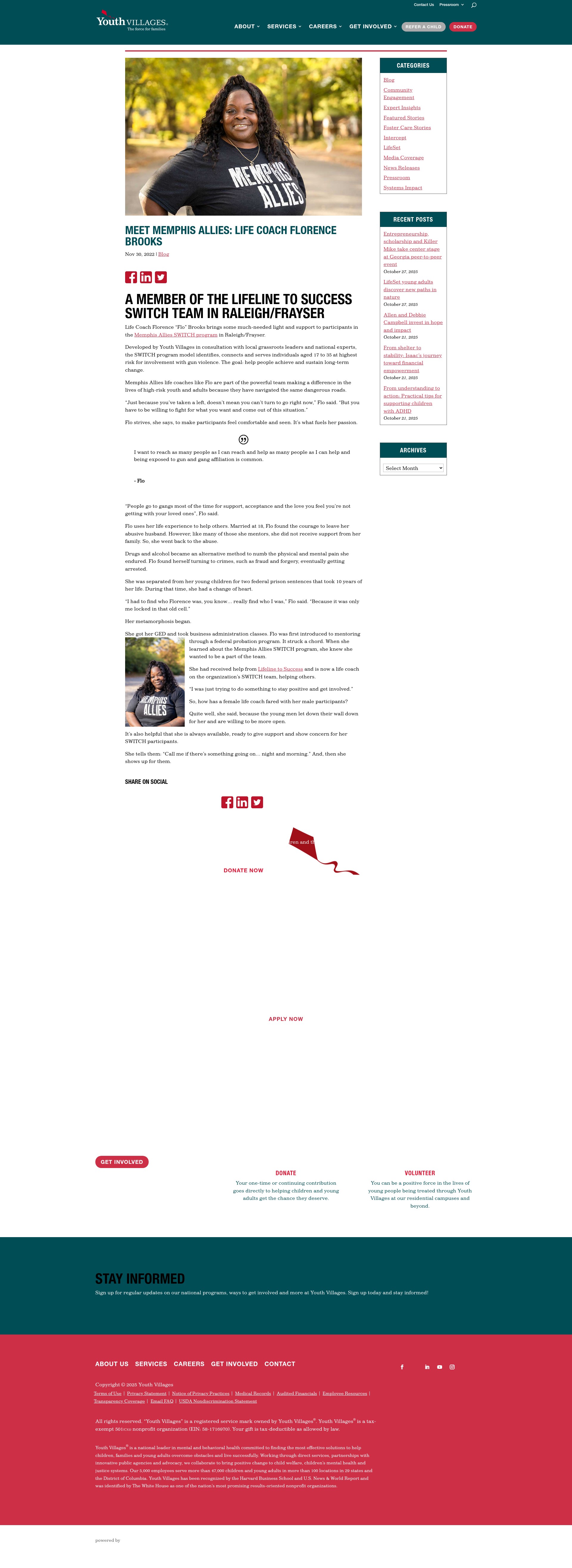 Screenshot of youthvillages.org