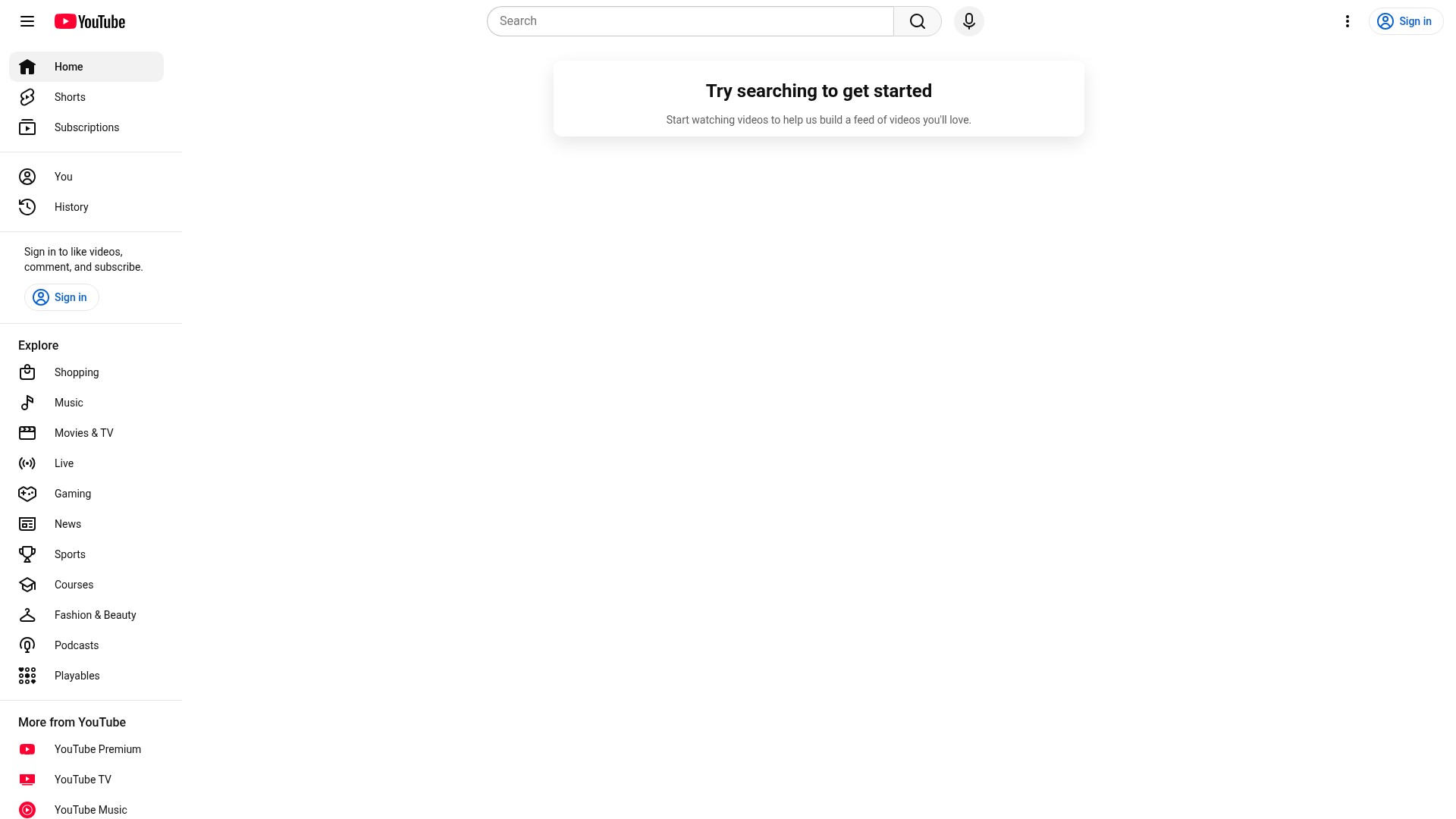 Screenshot of youtube.com
