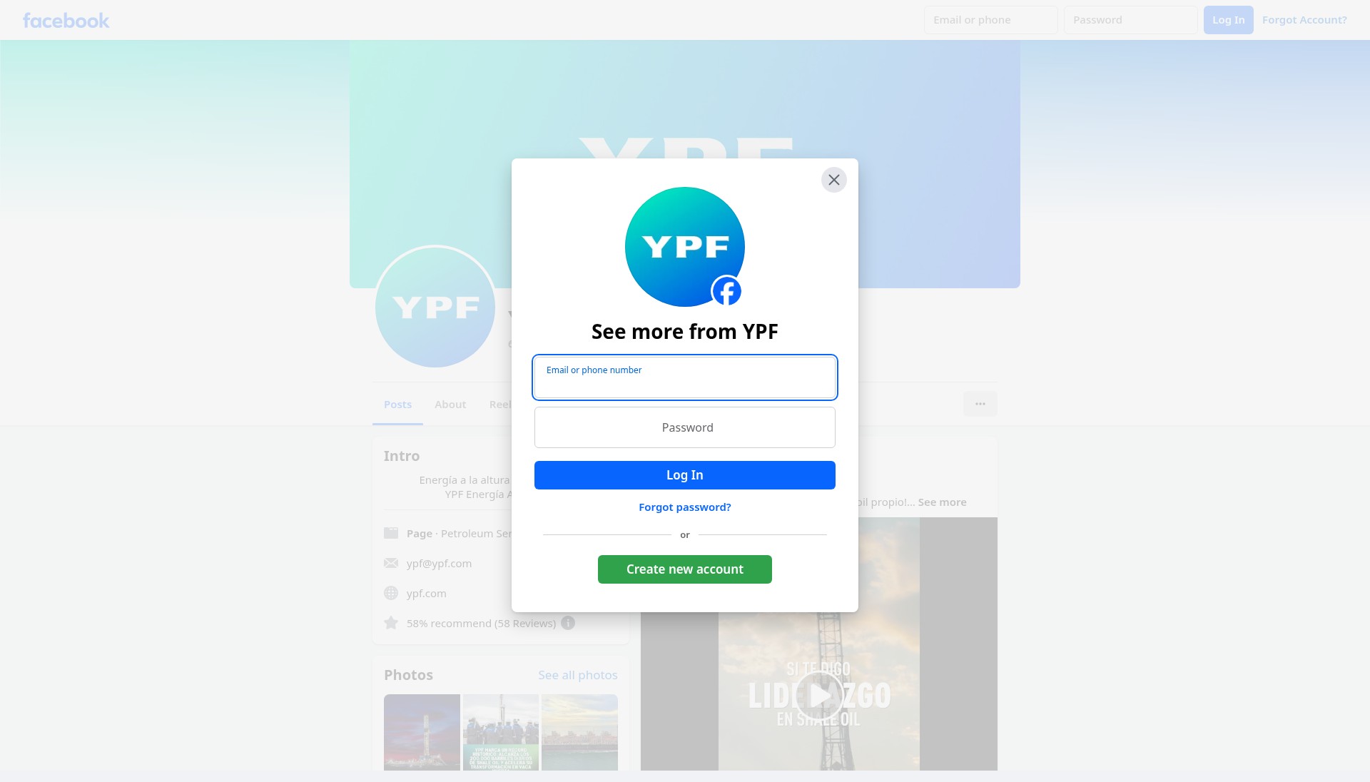 Screenshot of ypf.com