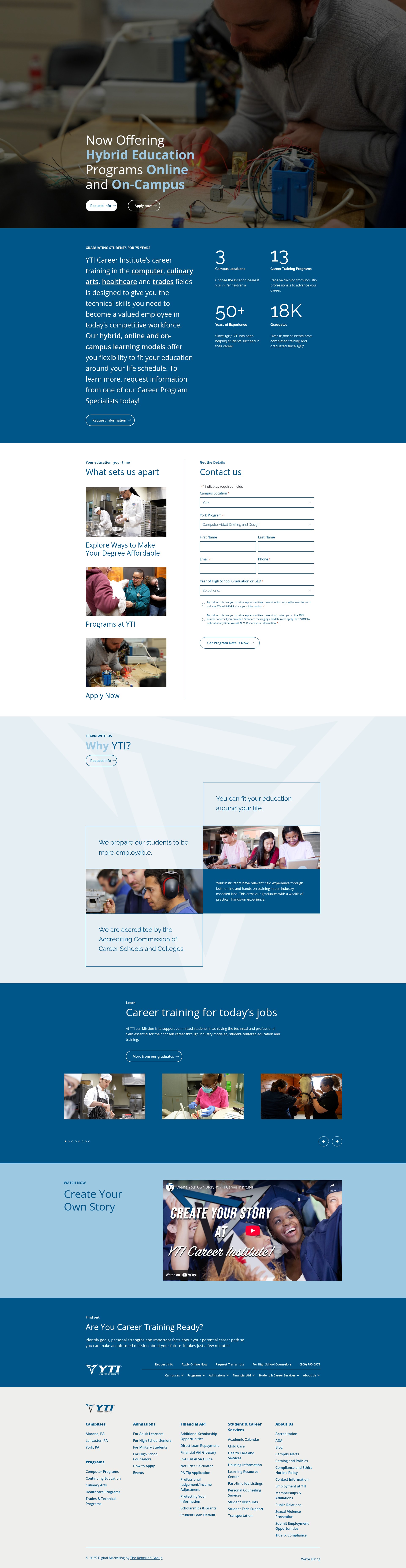 Screenshot of yti.edu