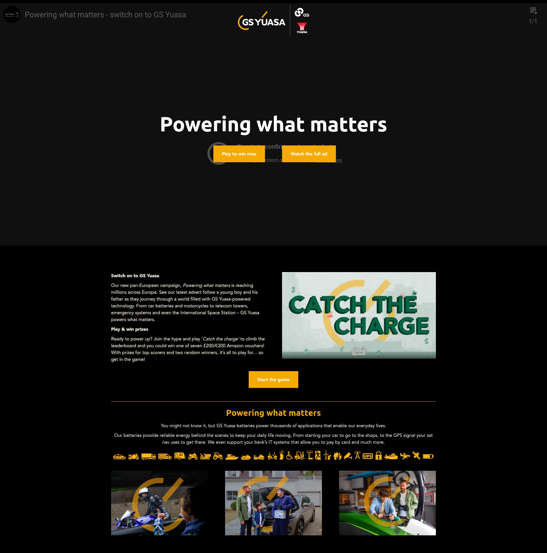 Screenshot of yuasa.poweringwhatmatters.com