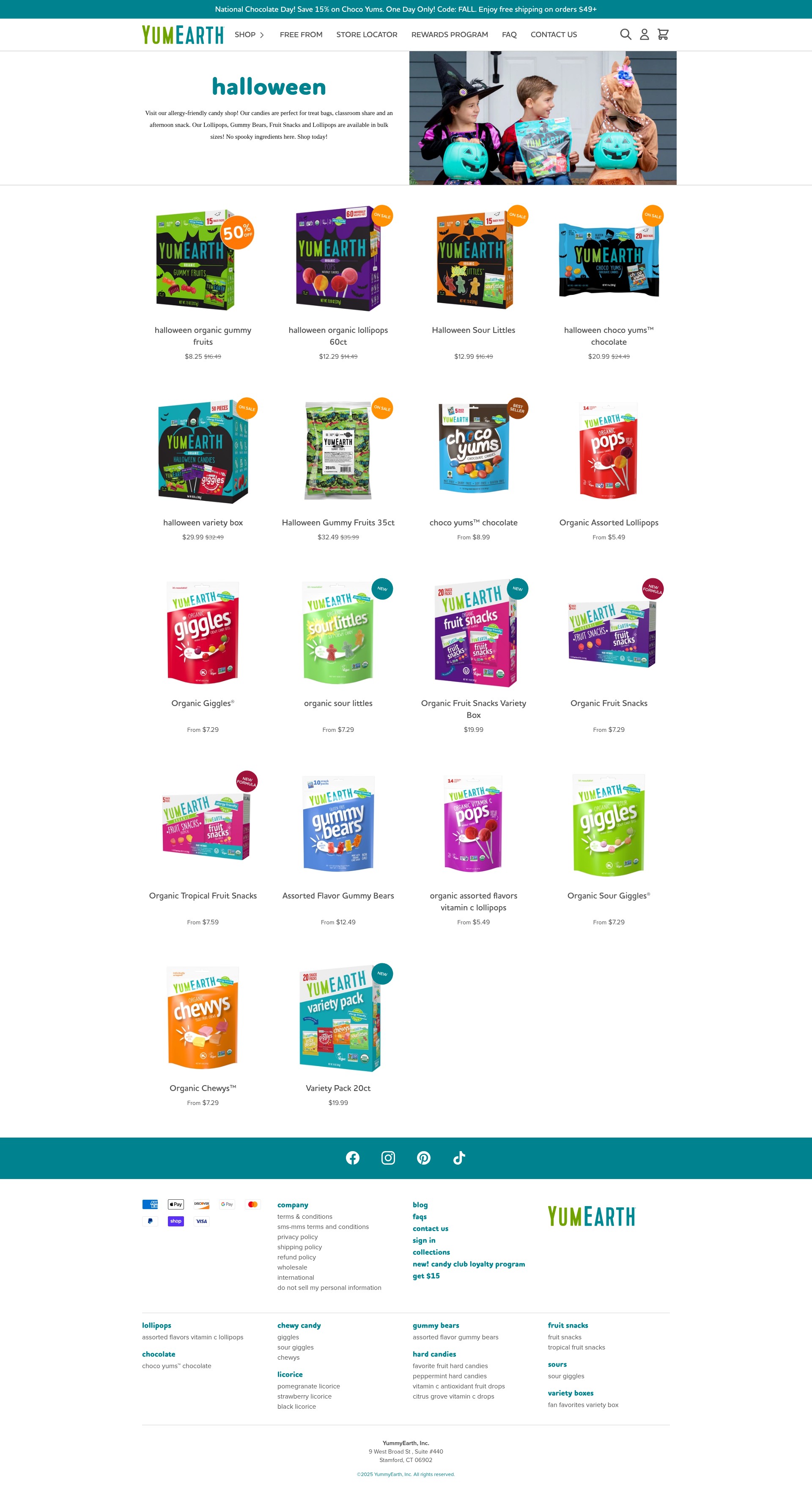 Screenshot of yumearth.com
