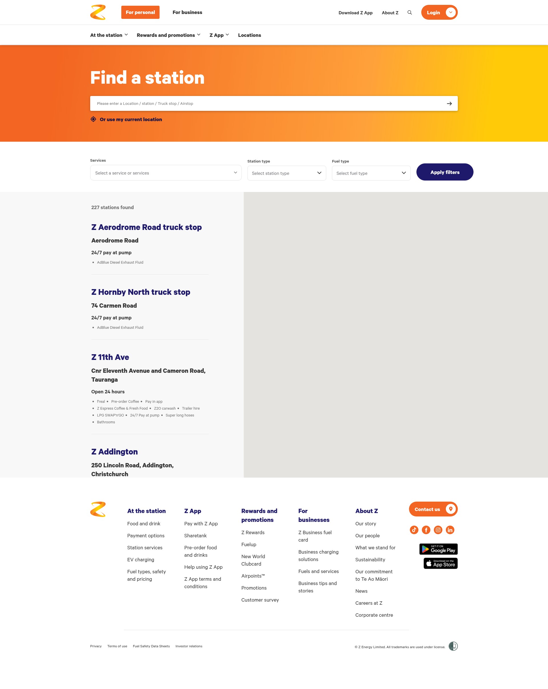 Screenshot of z.co.nz