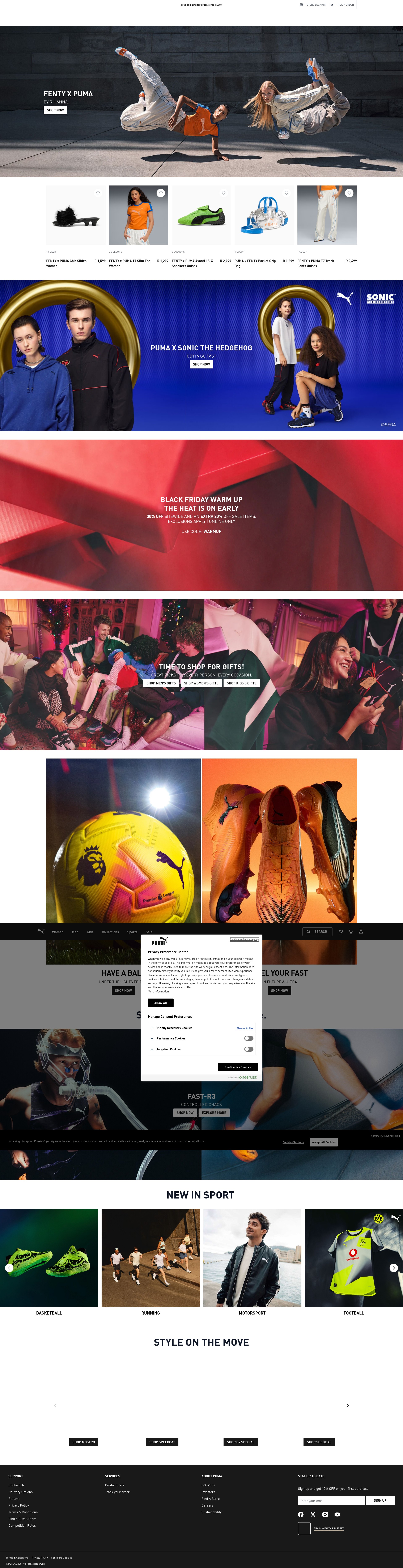 Screenshot of za.puma.com