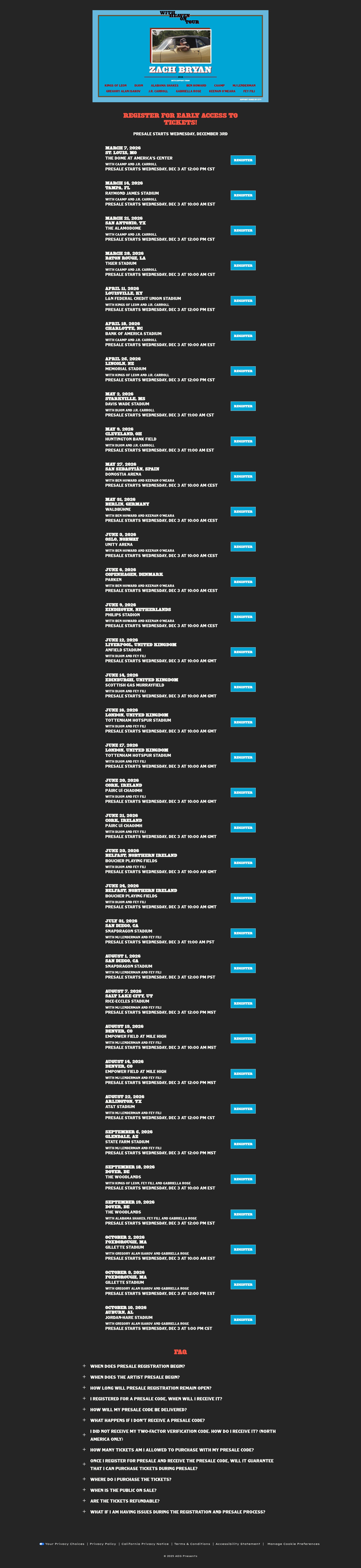 Screenshot of zachbryanpresale.com