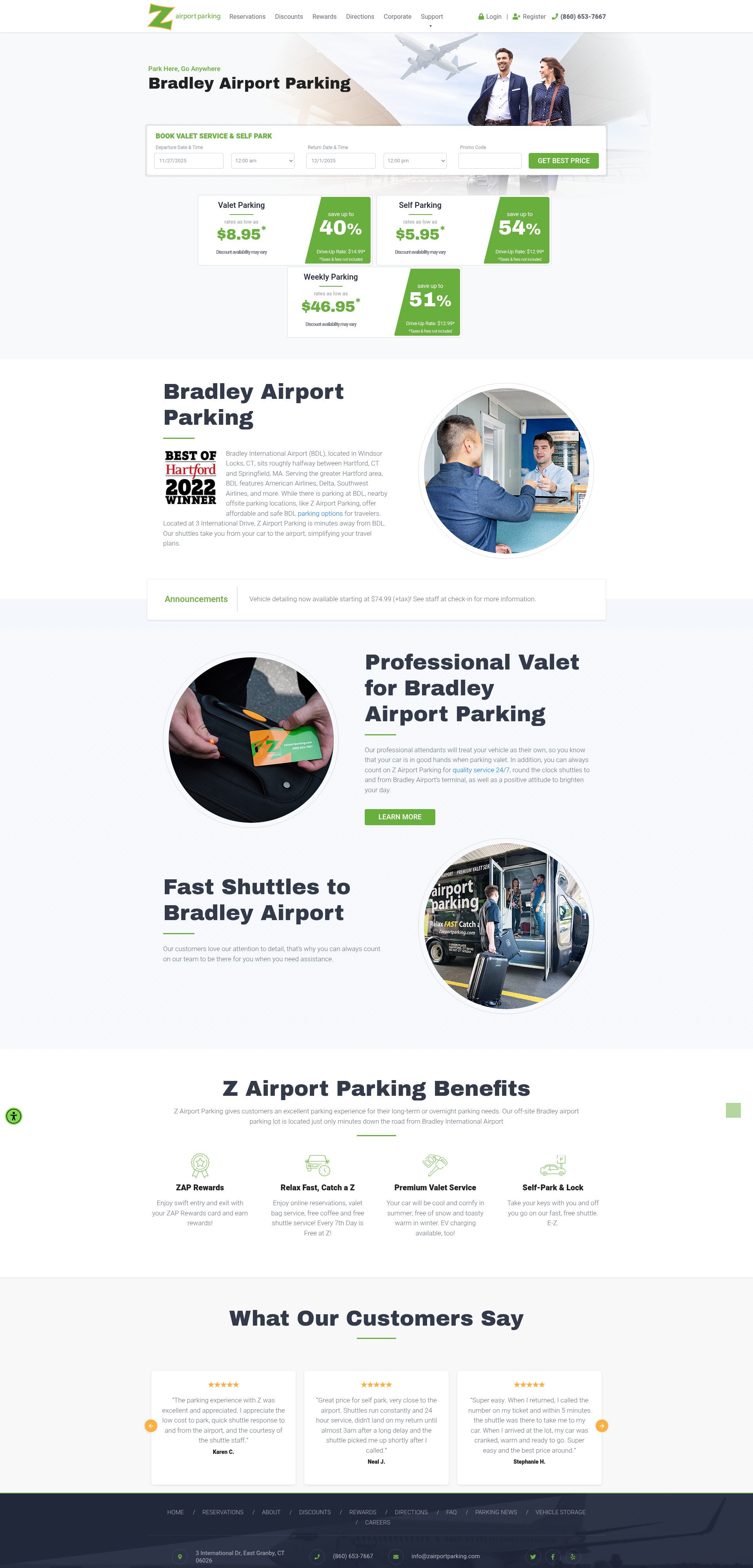Screenshot of zairportparking.com