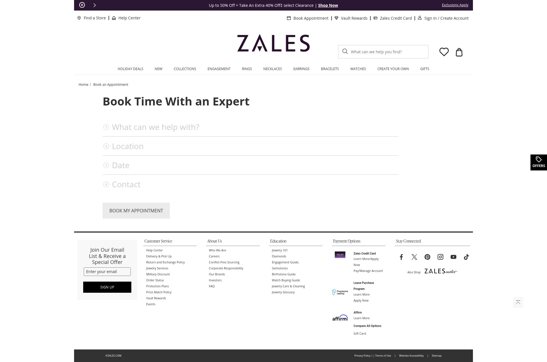 Screenshot of zales.com