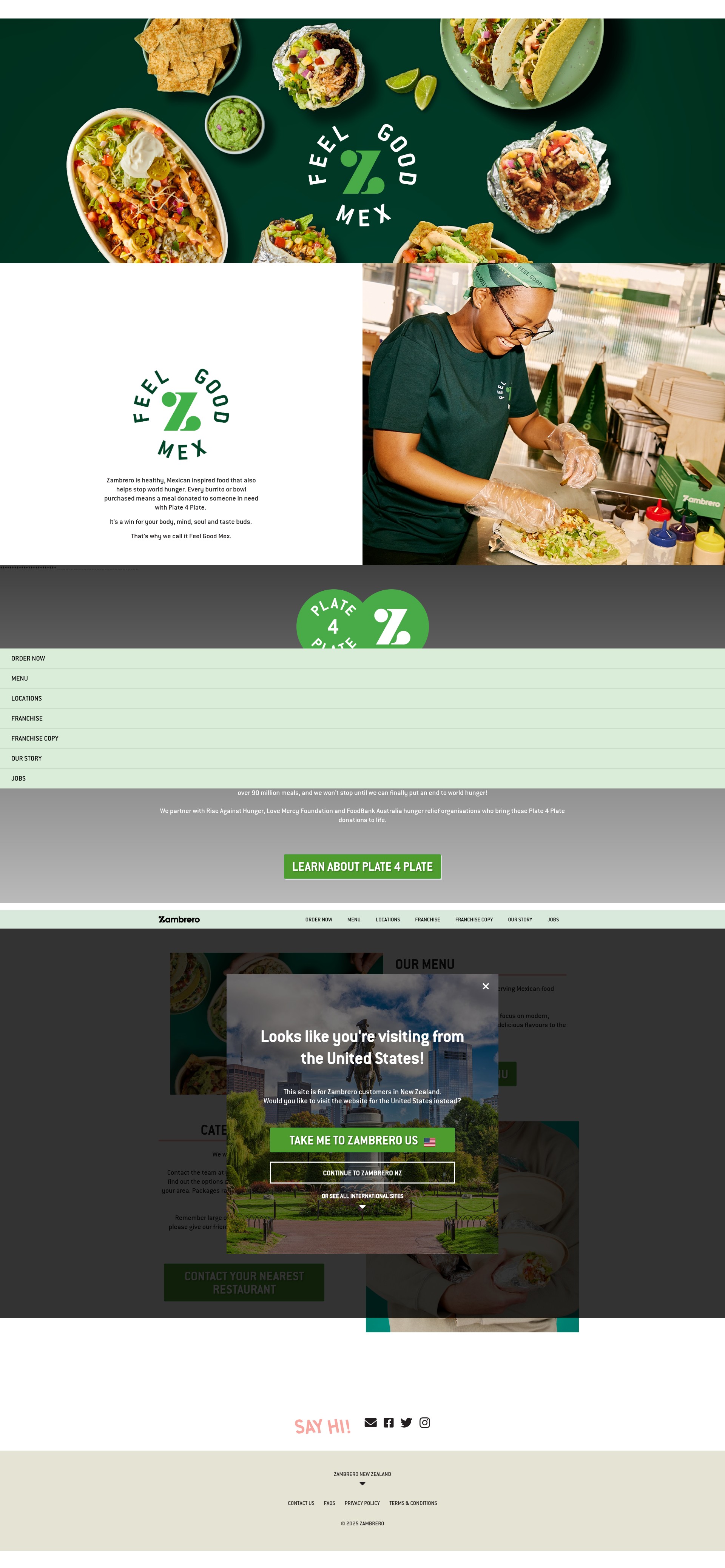 Screenshot of zambrero.co.nz
