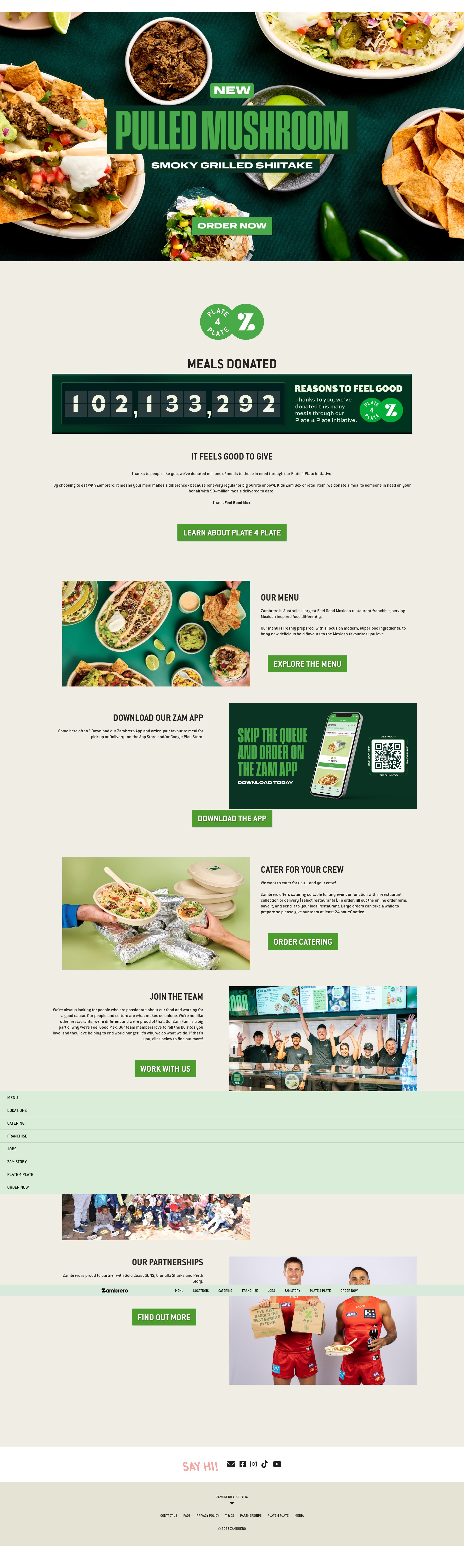 Screenshot of zambrero.com.au