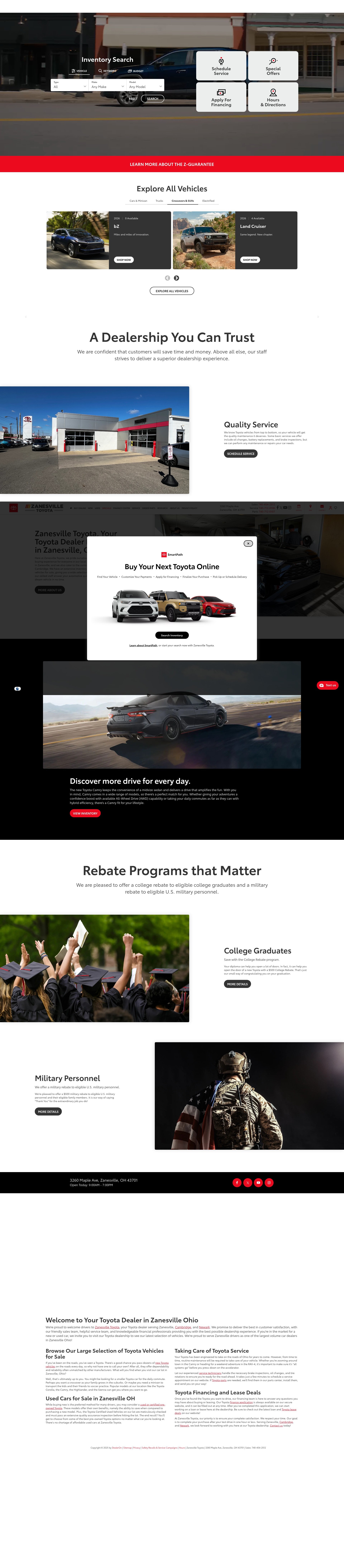 Screenshot of zanesvilletoyota.com