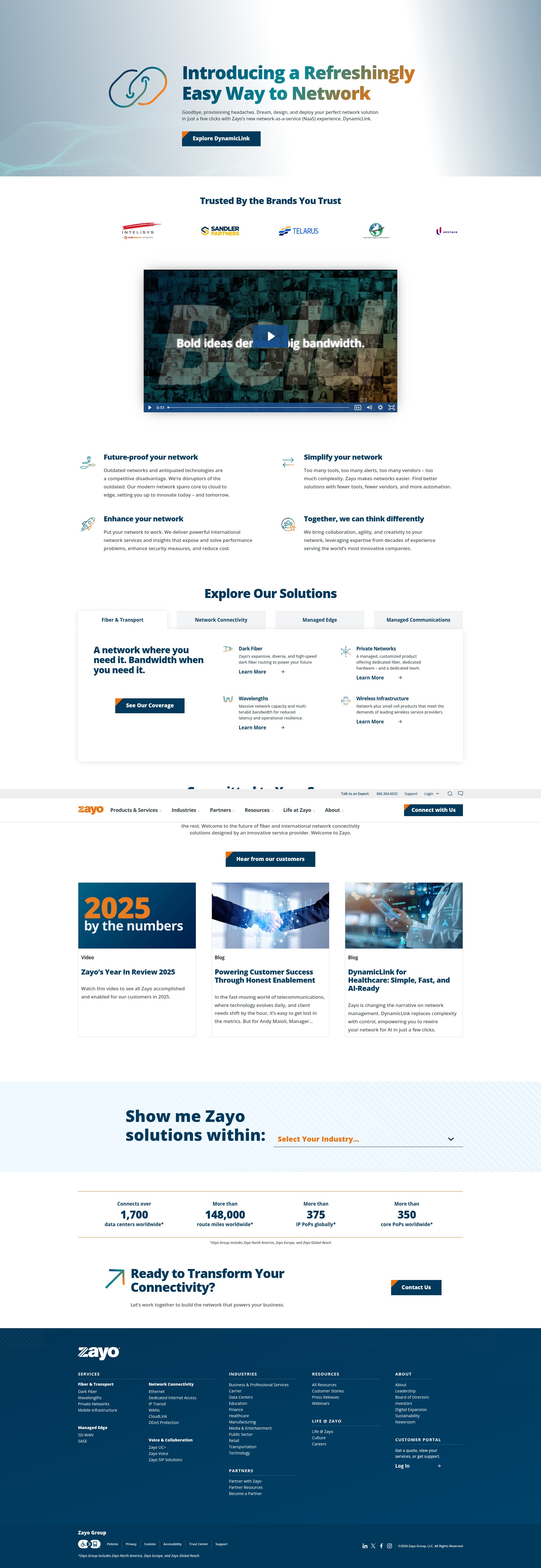 Screenshot of zayo.com