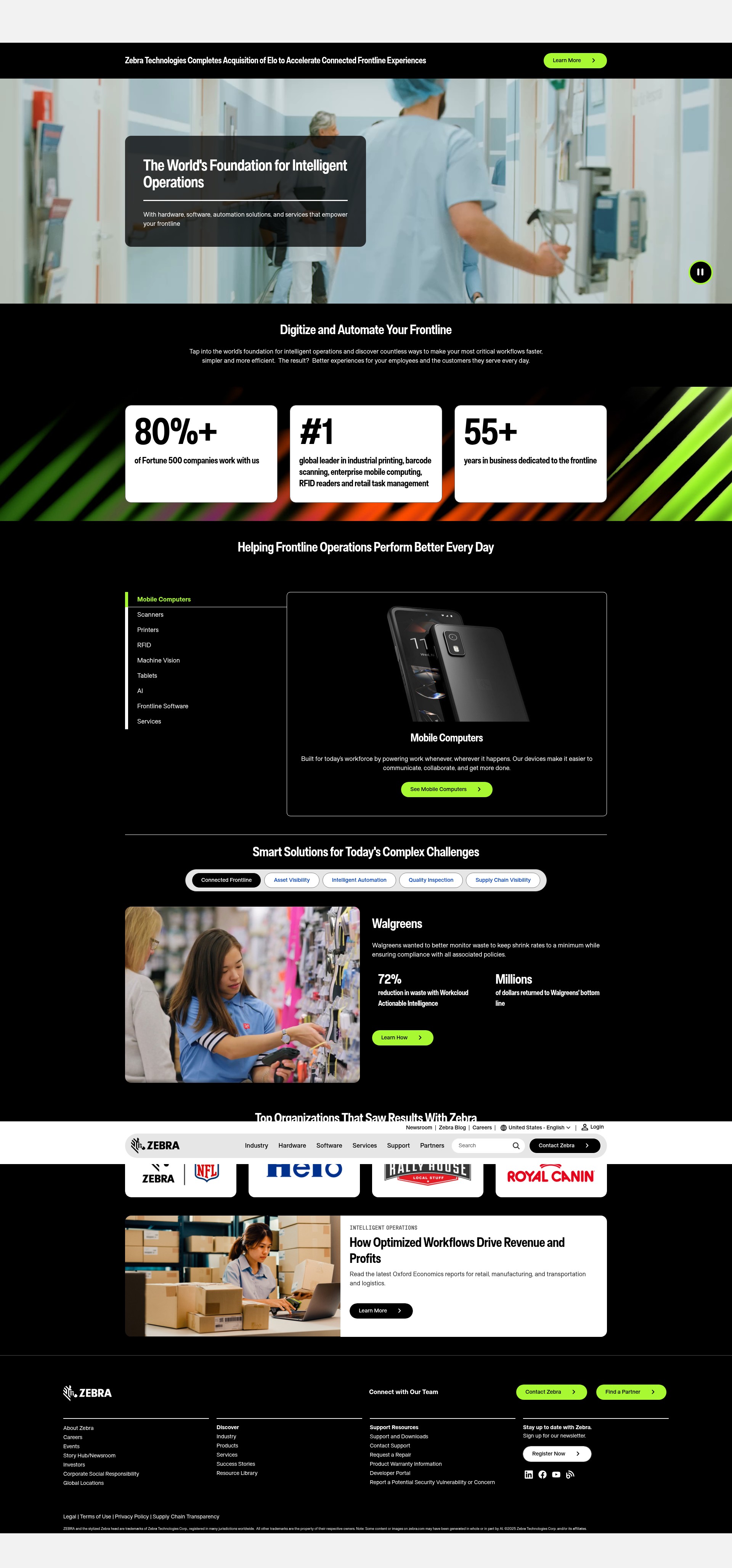 Screenshot of zebra.com