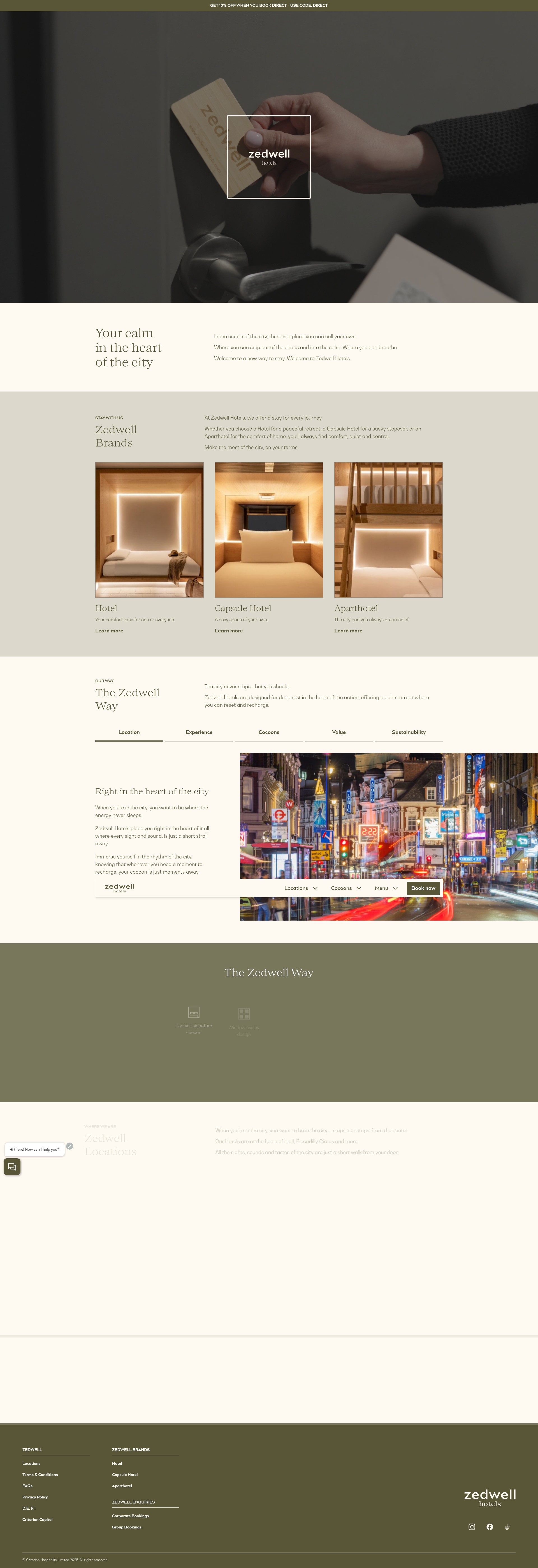 Screenshot of zedwellhotels.com