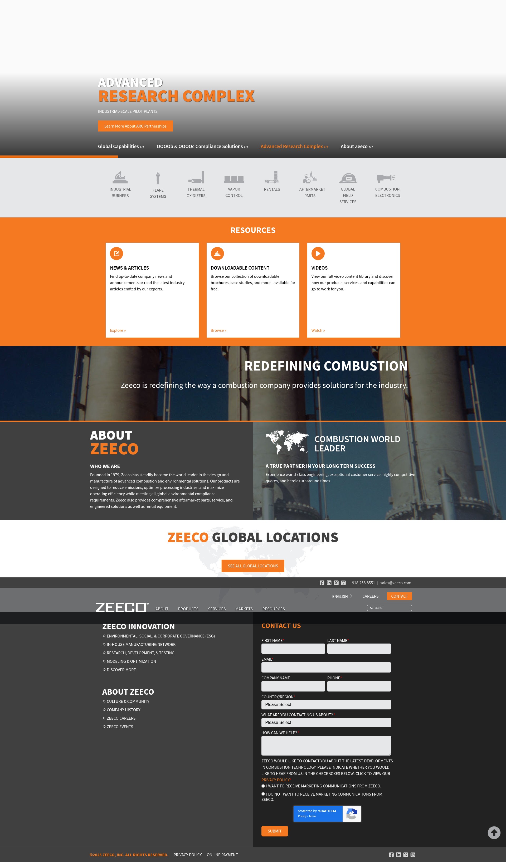 Screenshot of zeeco.com