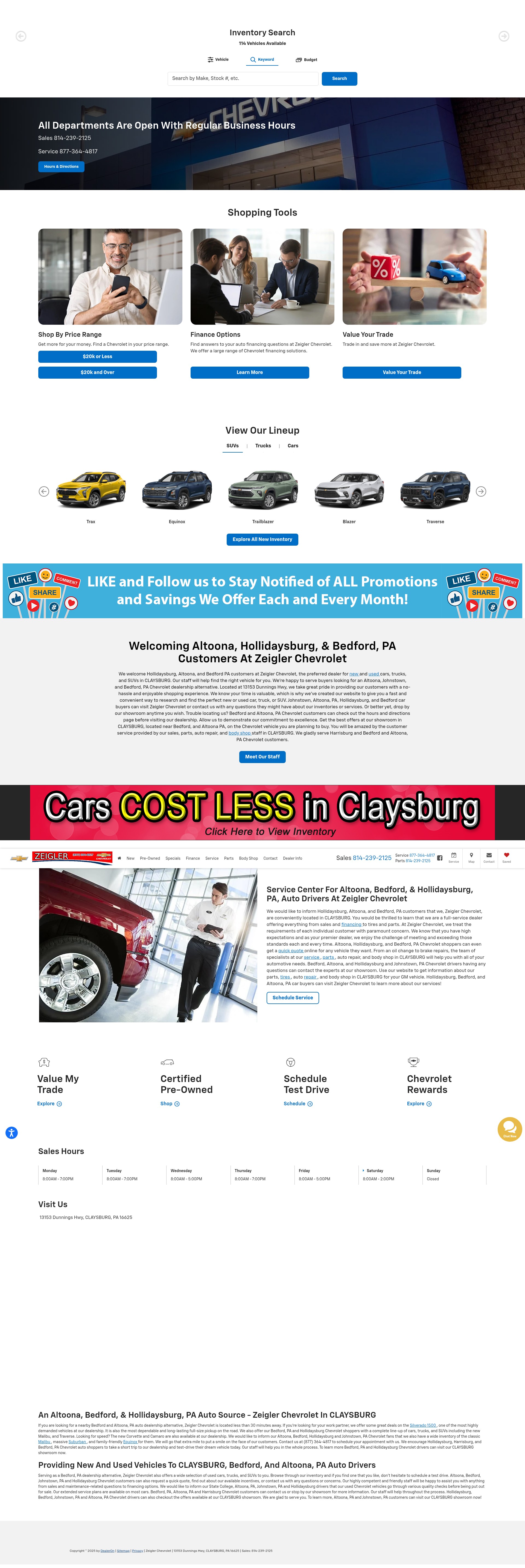 Screenshot of zeiglerchevy.com