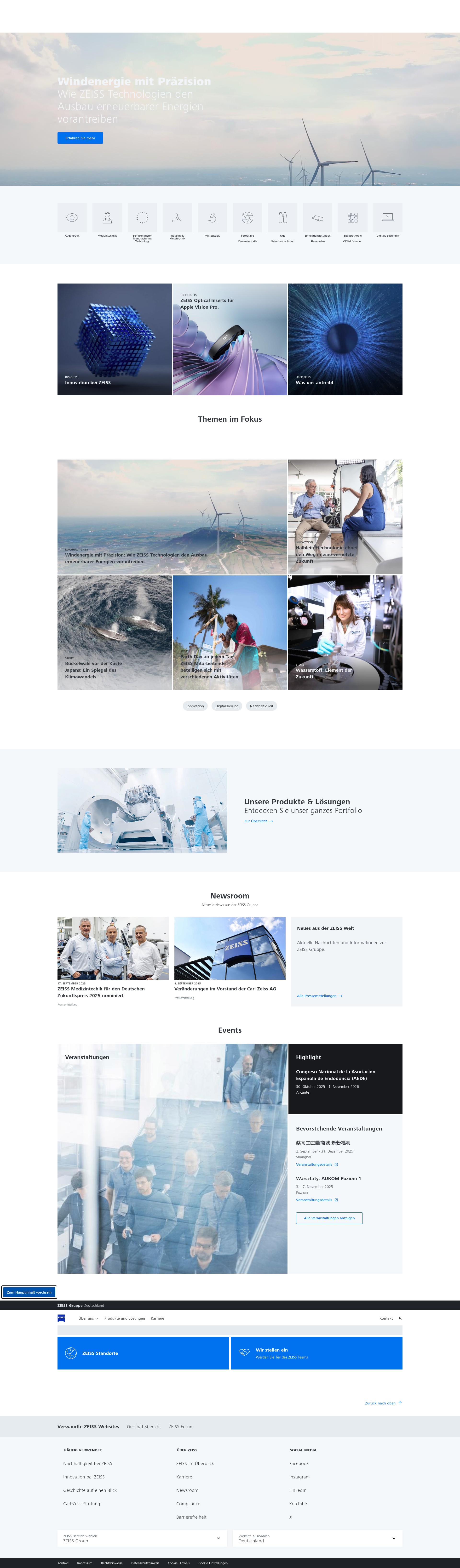 Screenshot of zeiss.de