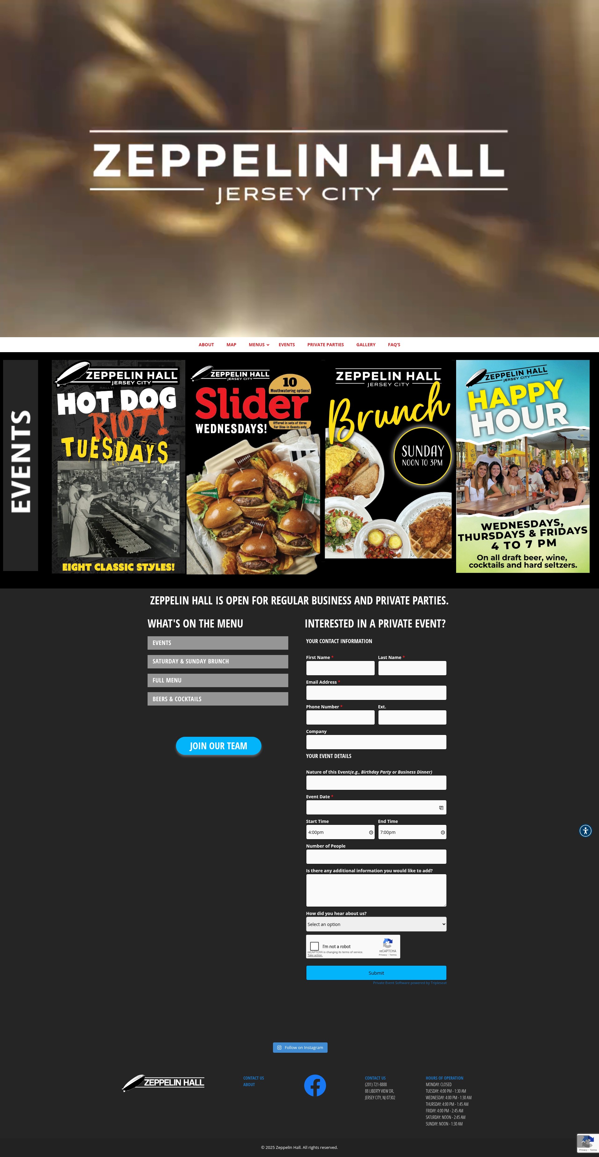 Screenshot of zeppelinhall.com