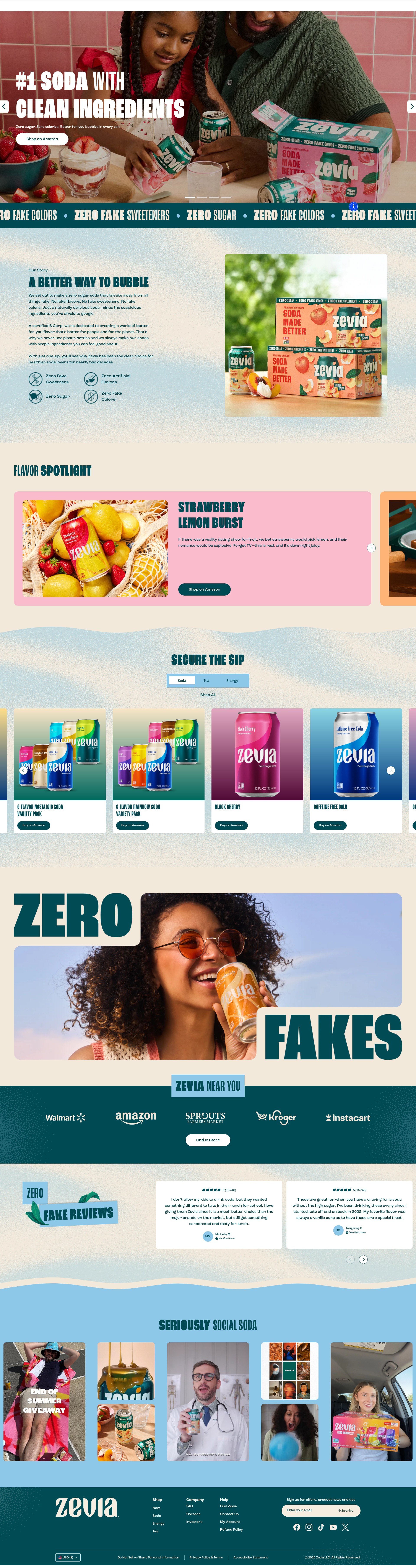 Screenshot of zevia.com