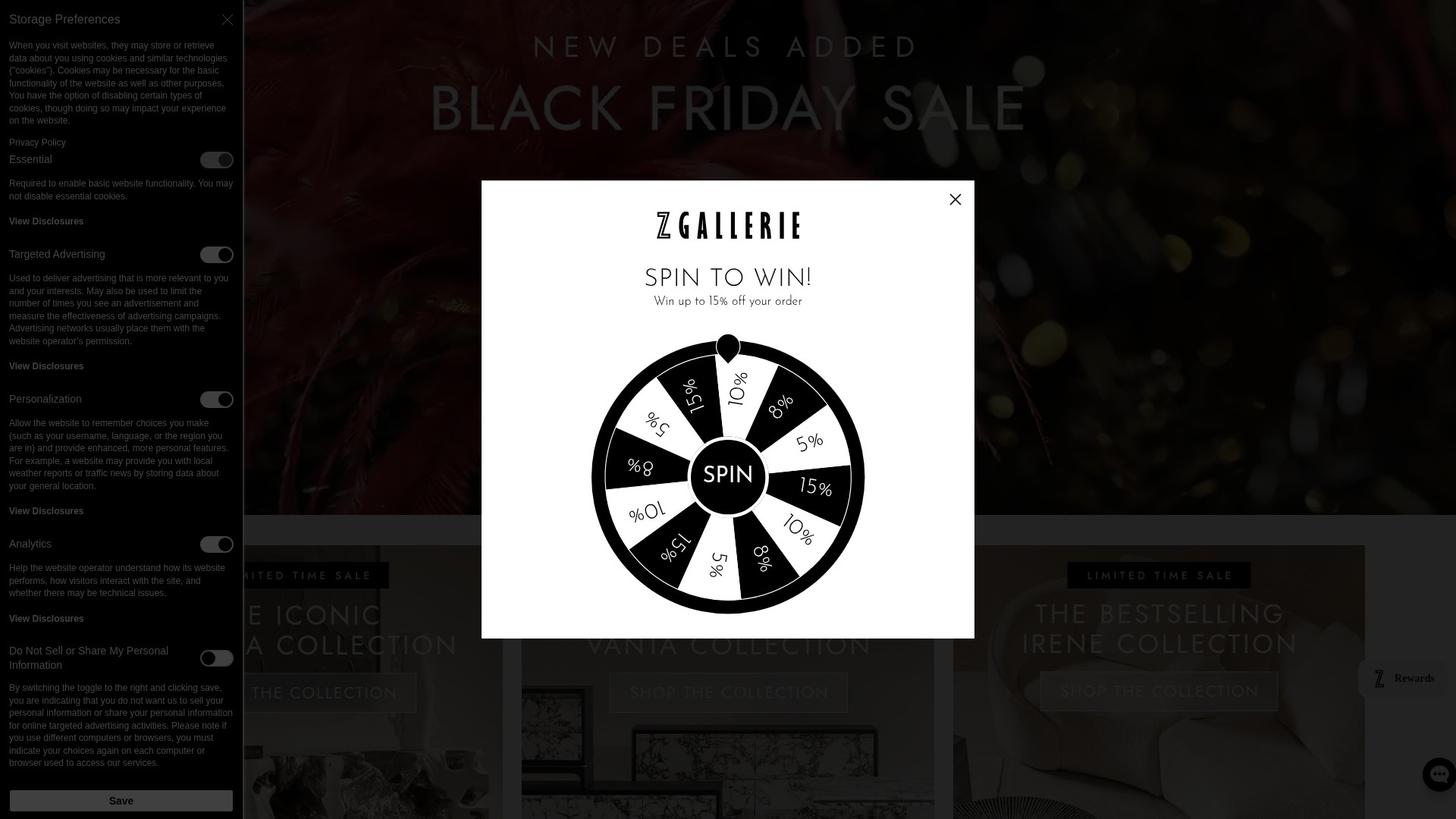Screenshot of zgallerie.com