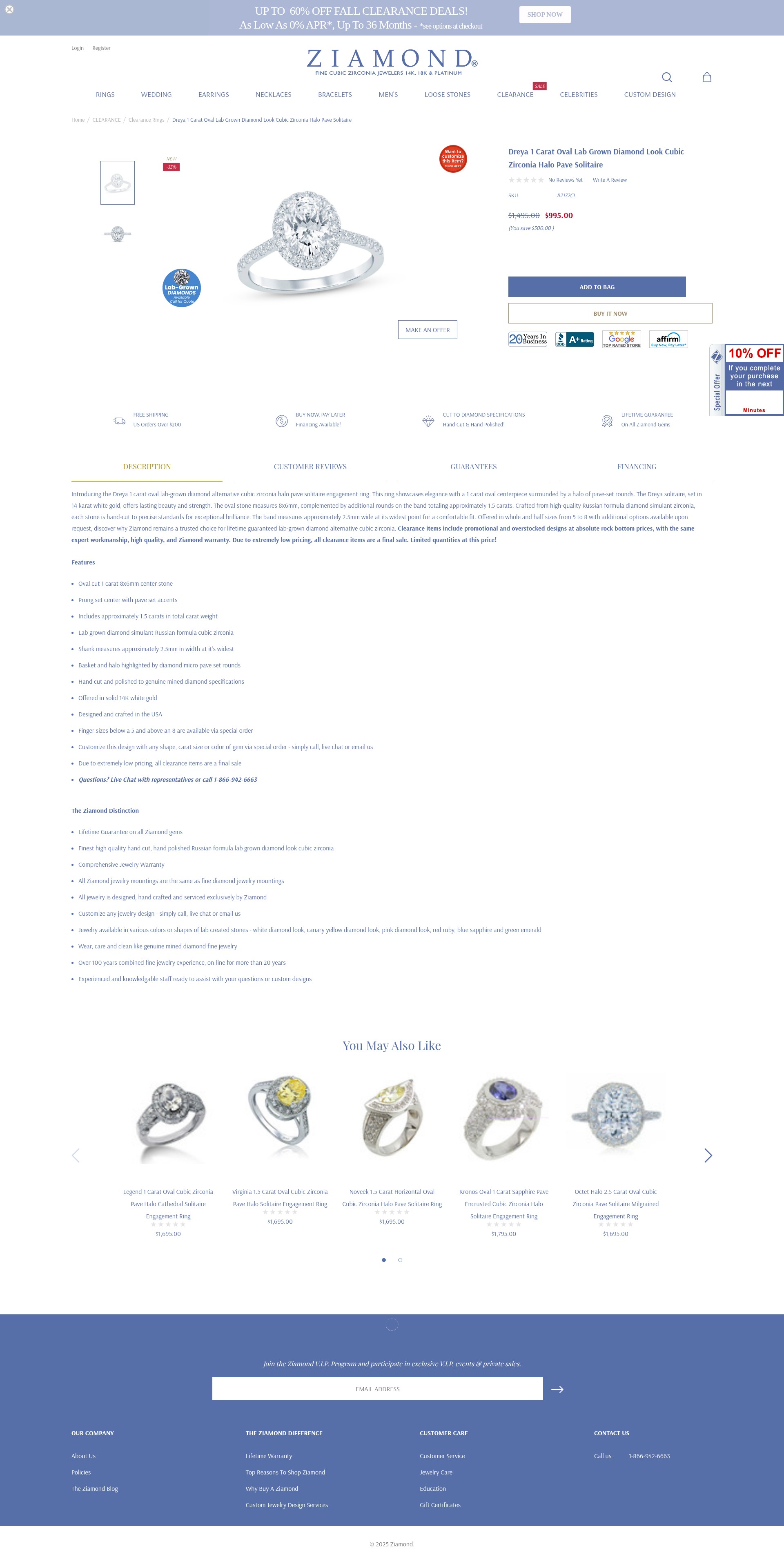 Screenshot of ziamond.com