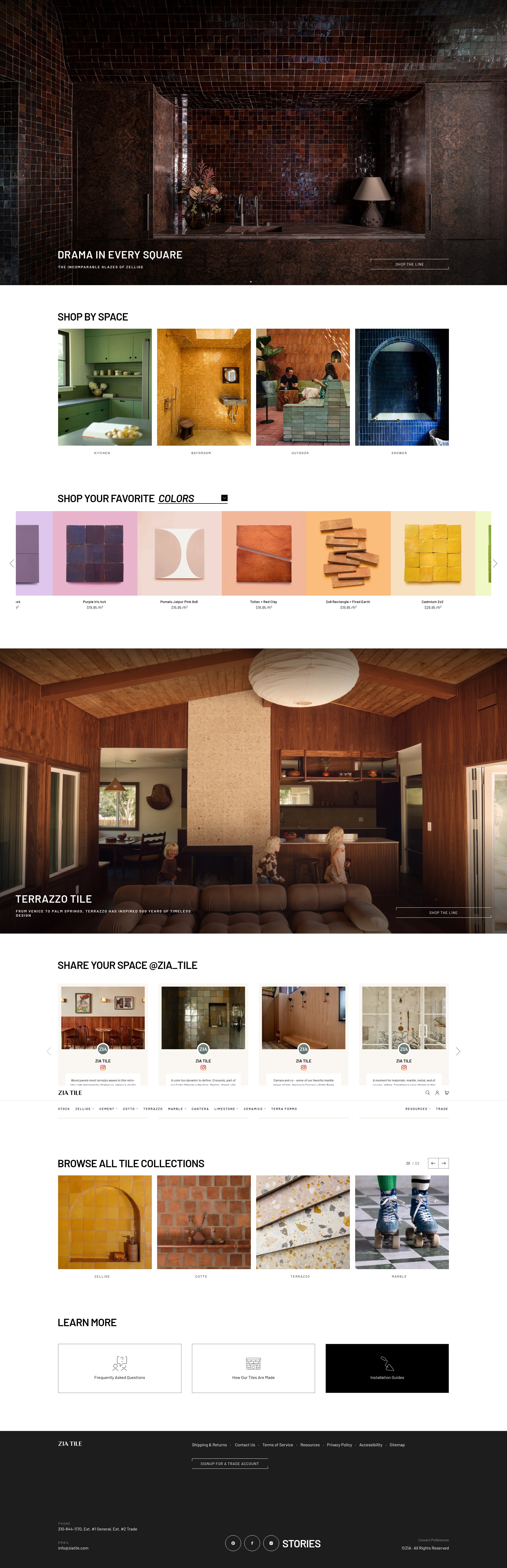 Screenshot of ziatile.com
