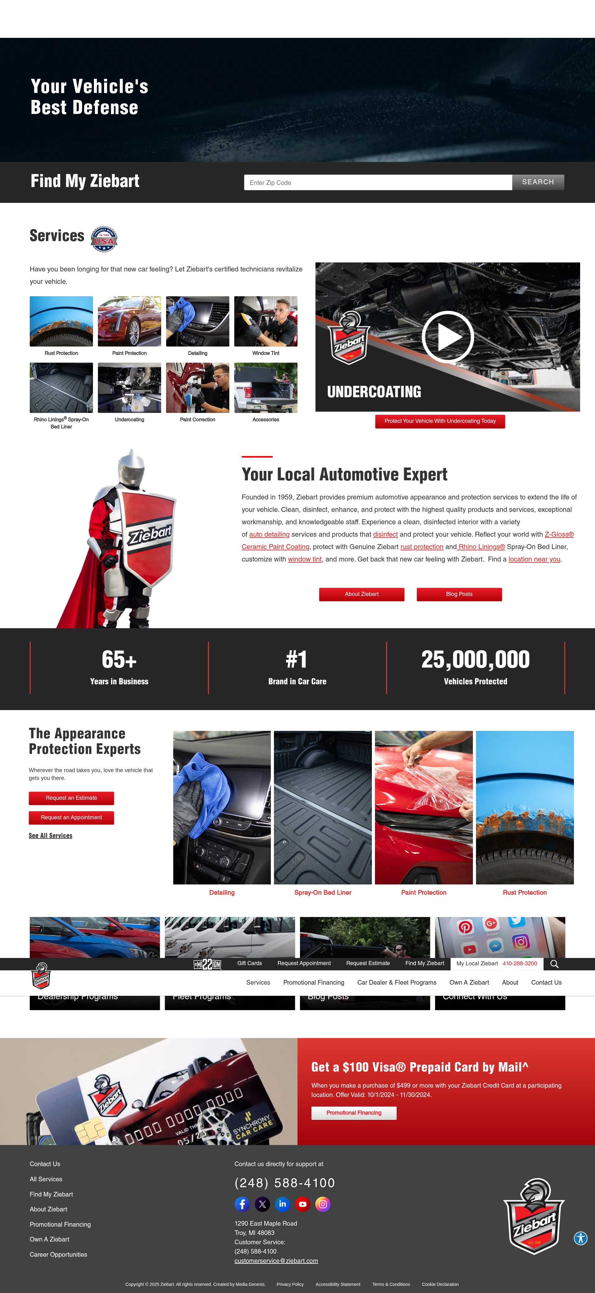 Screenshot of ziebart.com