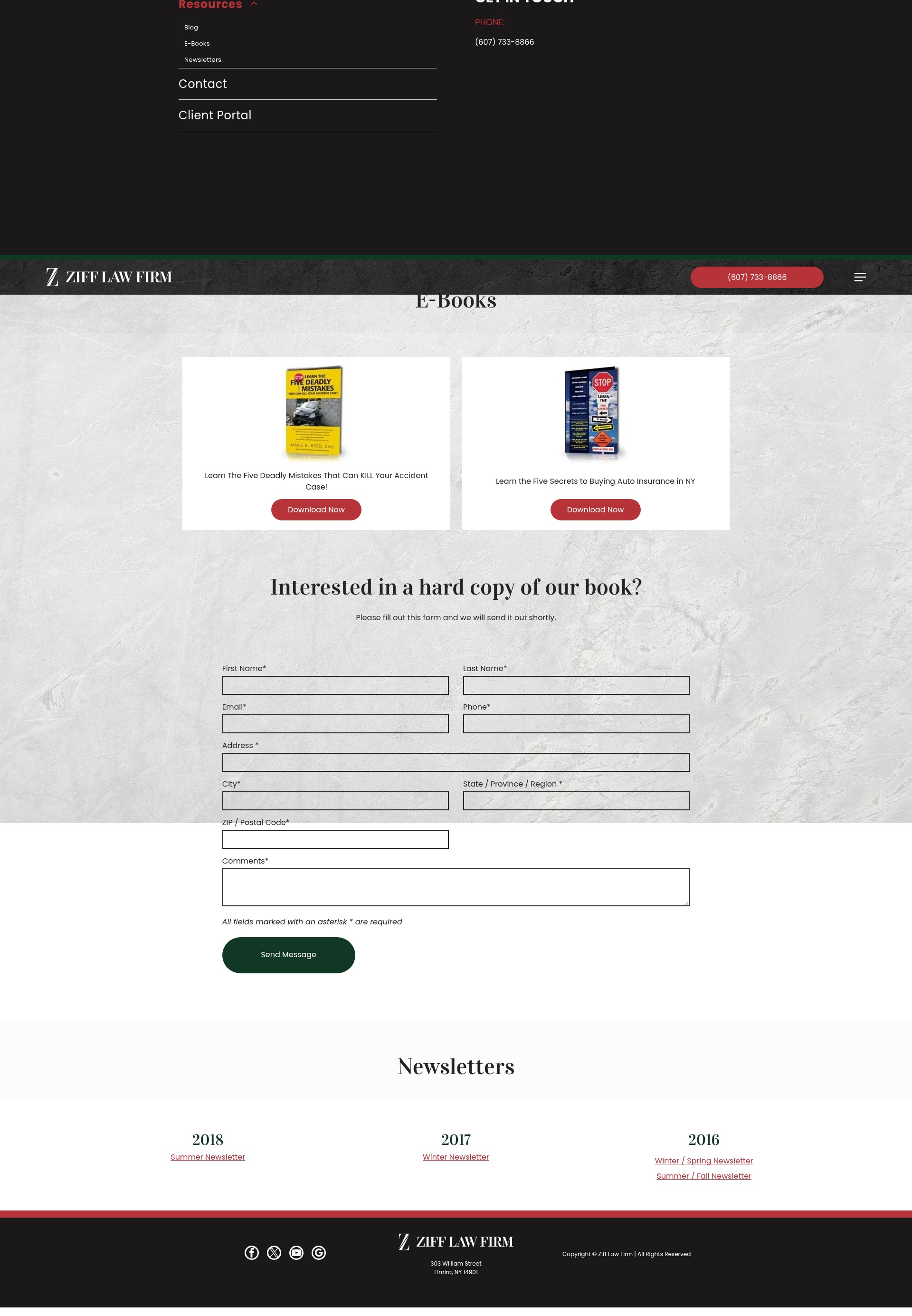 Screenshot of zifflaw.com
